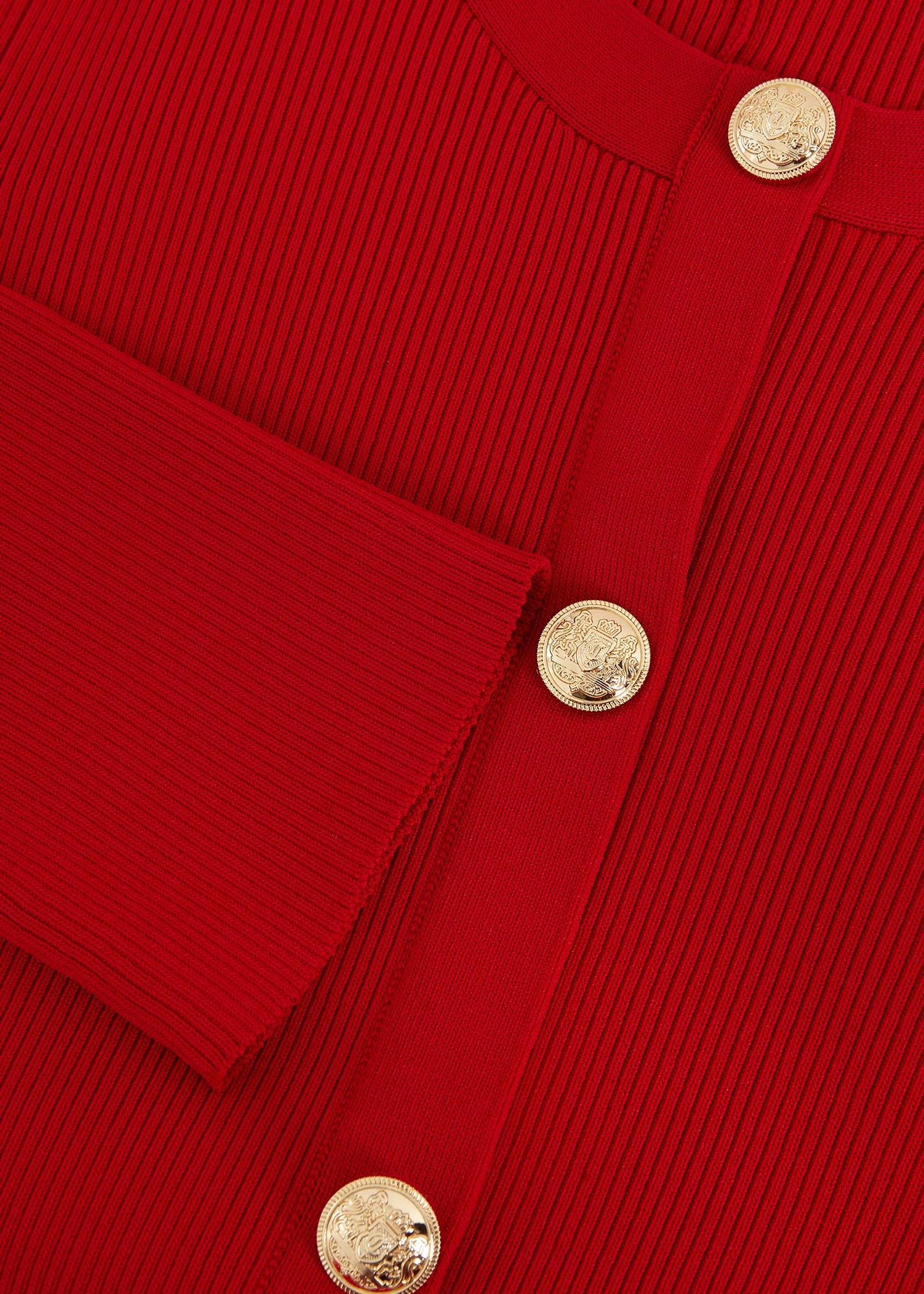 rachel-red-fit-and-flare-ribbed-swing-dress