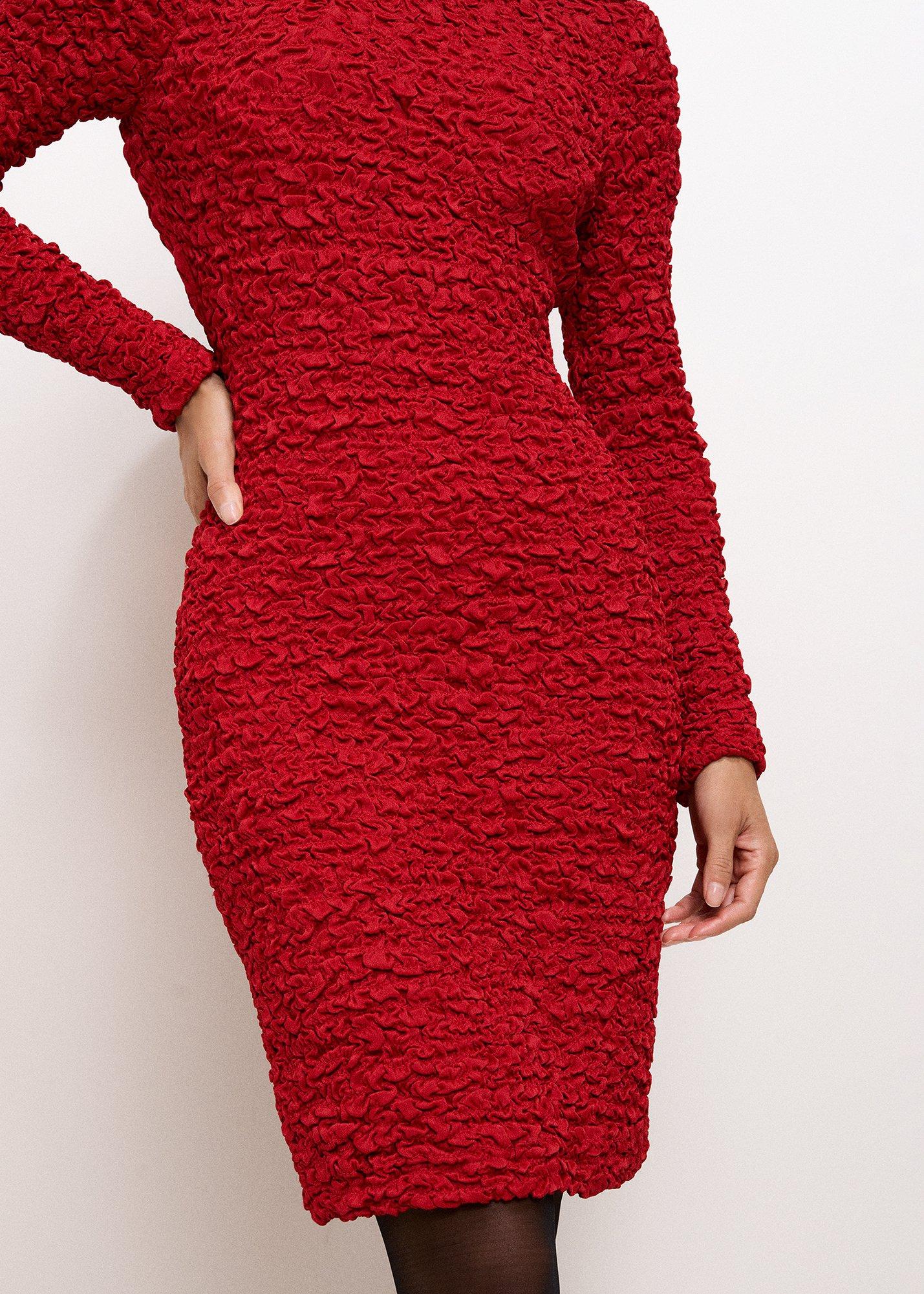 ${product-id}-Eliza Textured Dress-Red-${view-type}