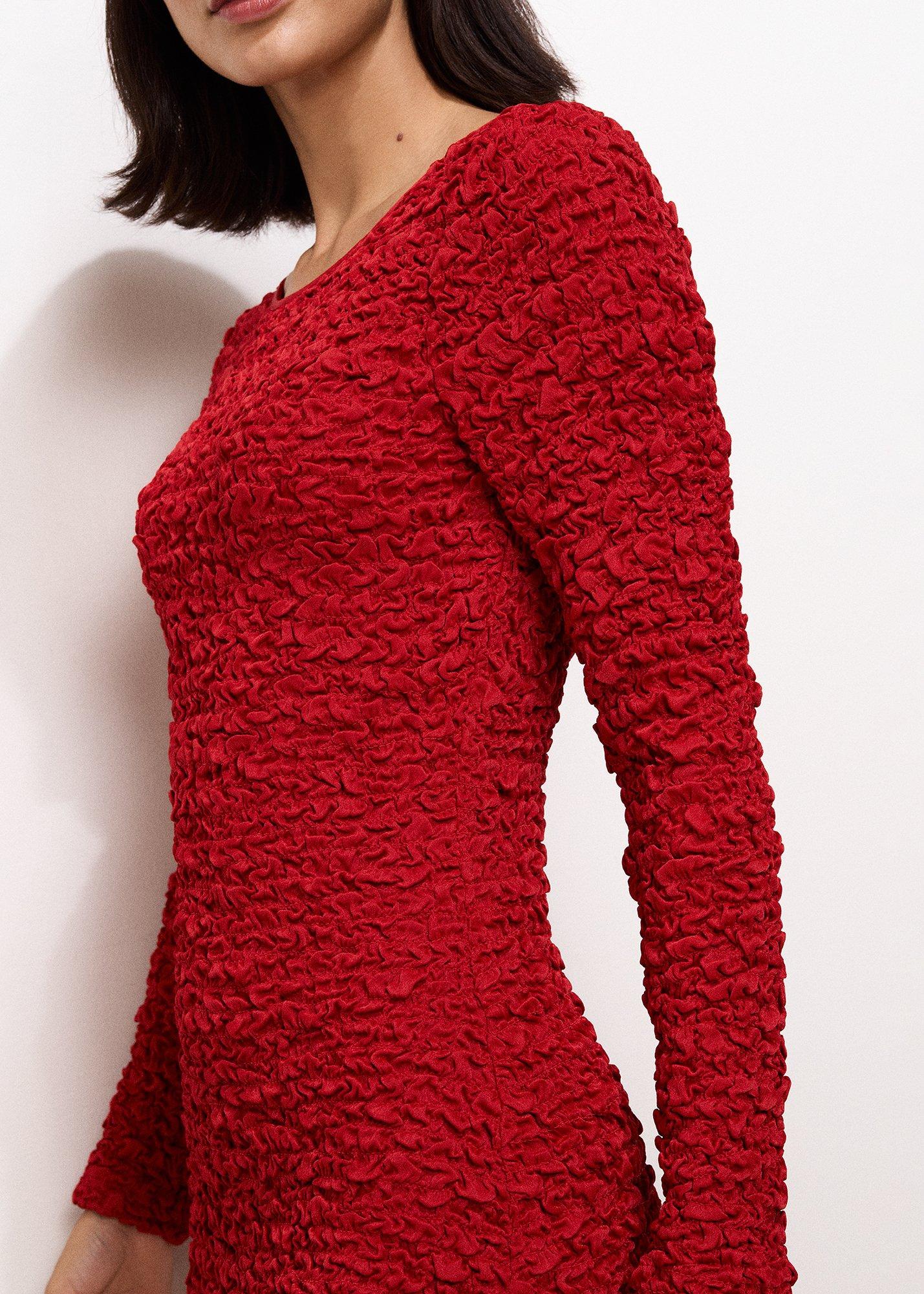 ${product-id}-Eliza Textured Dress-Red-${view-type}