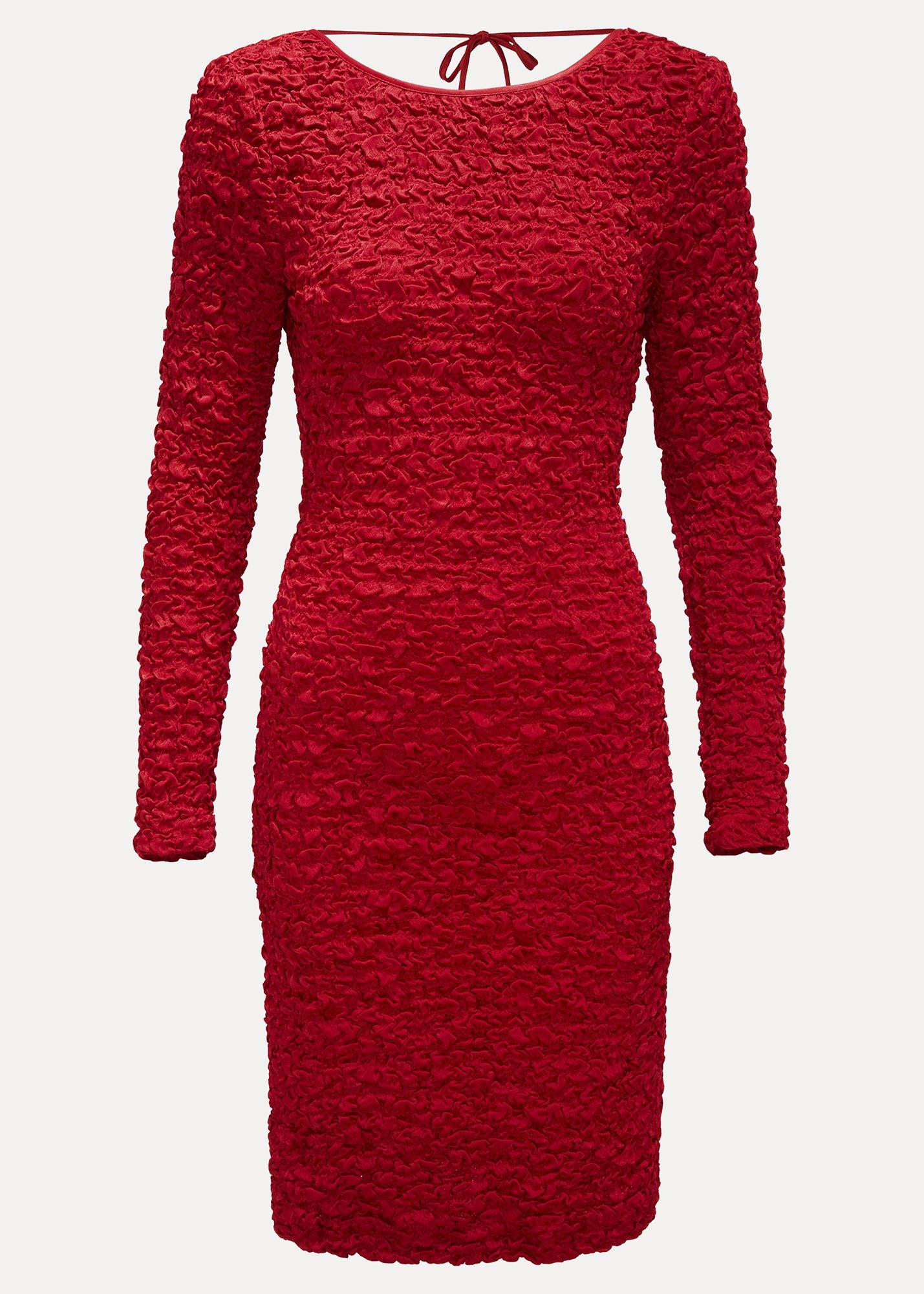 ${product-id}-Eliza Textured Dress-Red-${view-type}