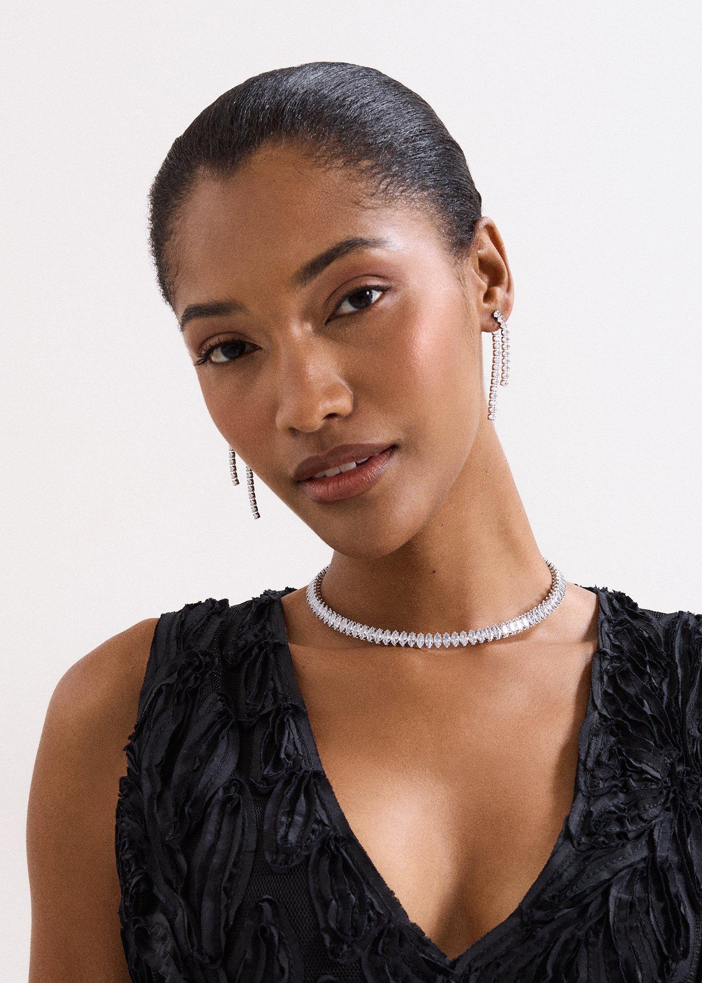 ${product-id}-Short Stone Necklace-Silver-${view-type}