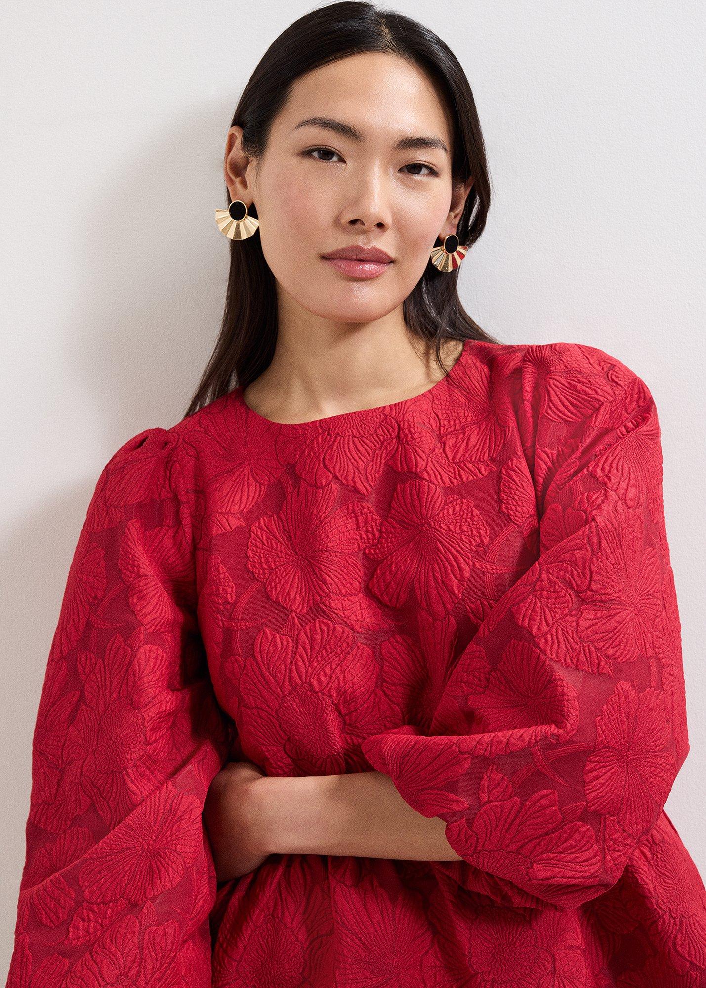 Ellis Red Peplum Top