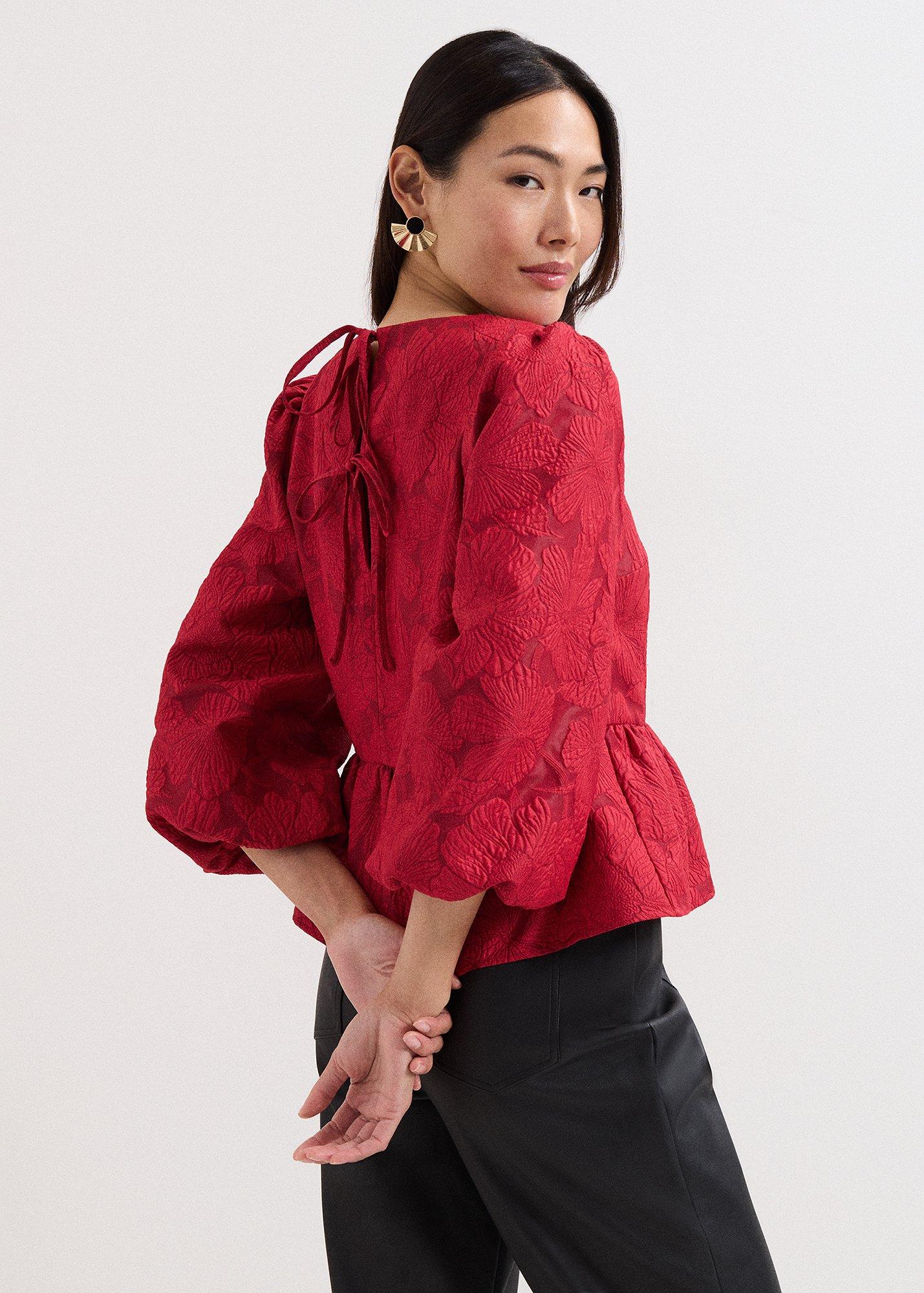 Ellis Red Peplum Top