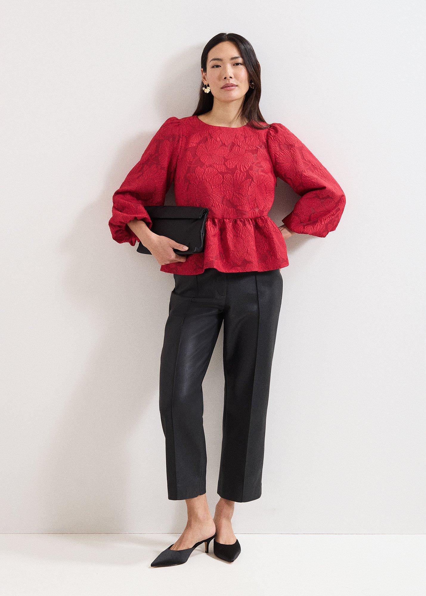 ${product-id}-Ellis Peplum Hem Top-Dark Red-${view-type}