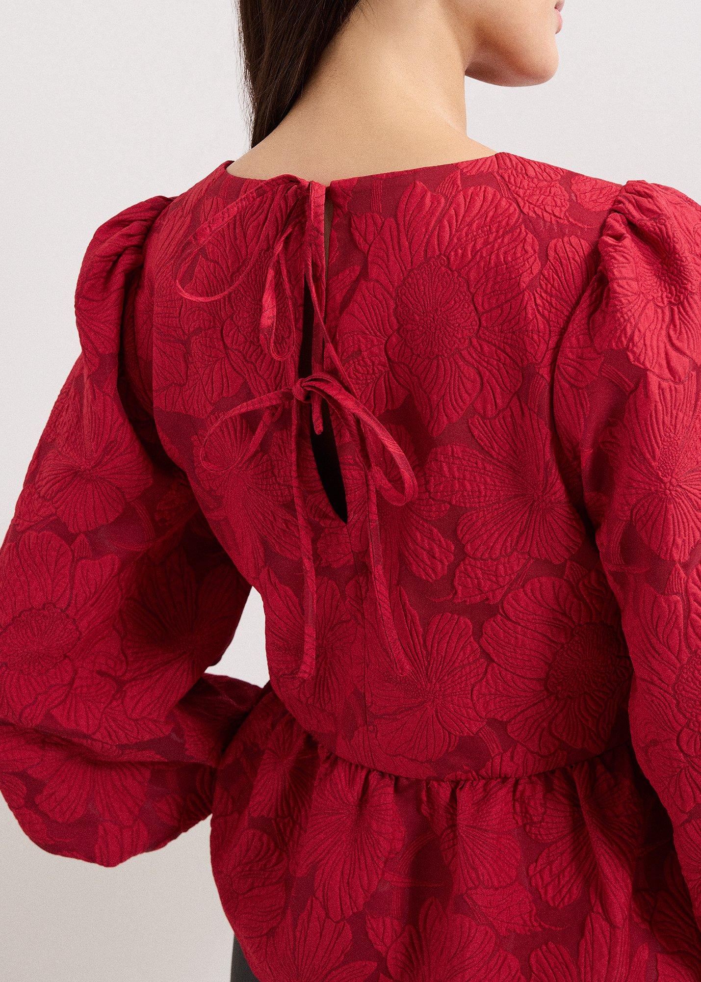 ${product-id}-Ellis Peplum Hem Top-Dark Red-${view-type}