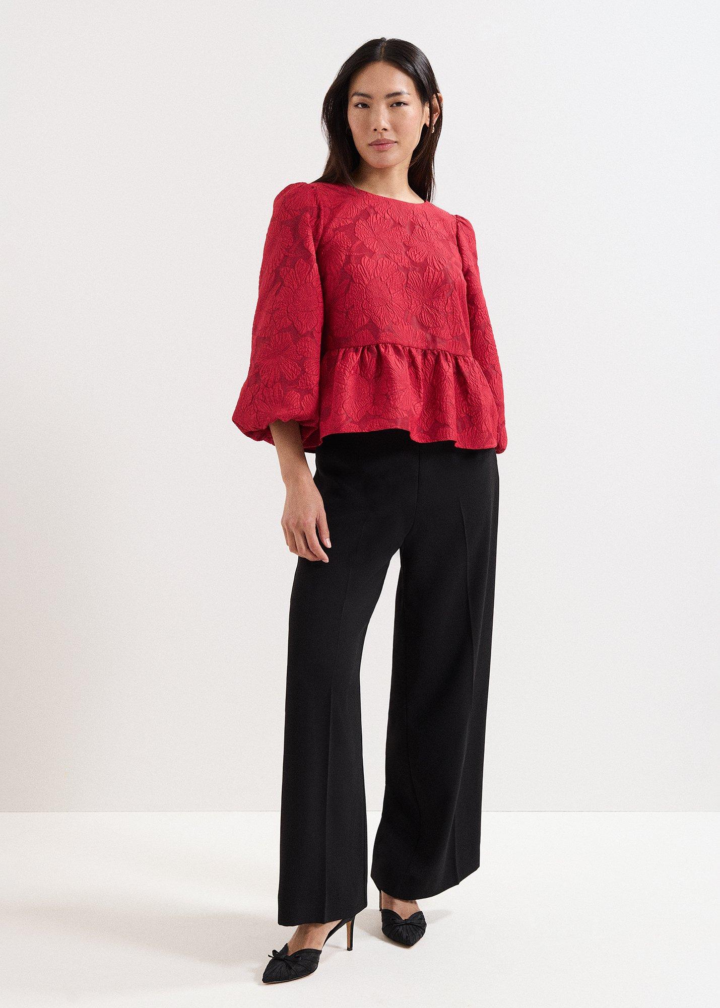 ${product-id}-Ellis Peplum Hem Top-Dark Red-${view-type}