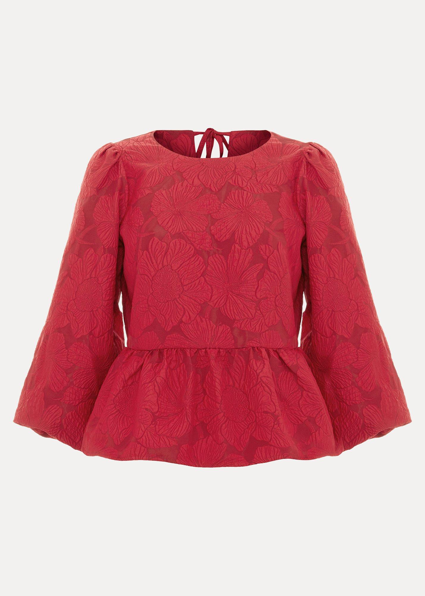${product-id}-Ellis Peplum Hem Top-Dark Red-${view-type}