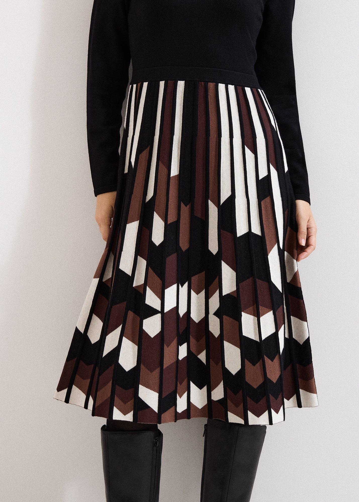 ${product-id}-Maci Pleated Dress-Brown-${view-type}