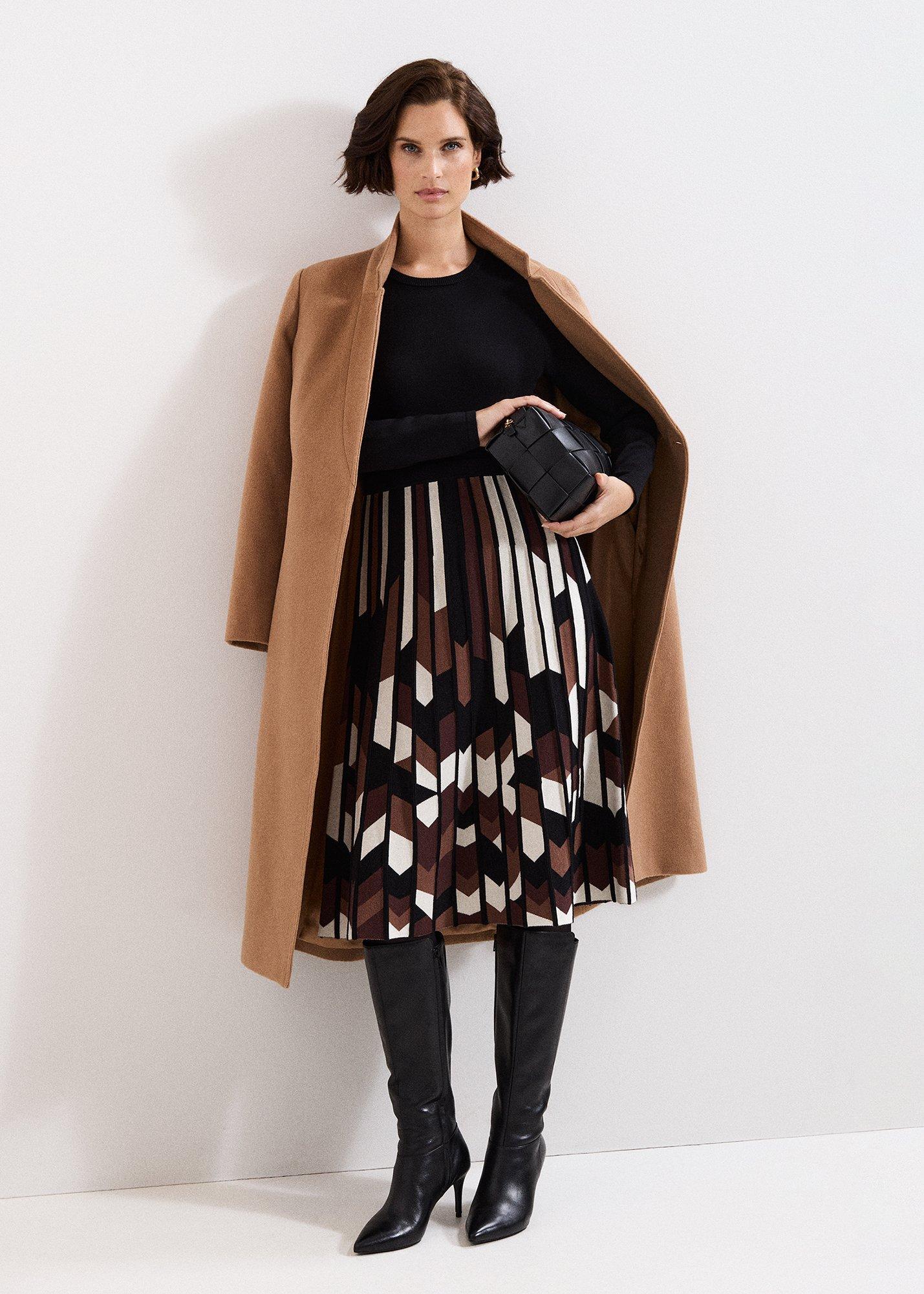 ${product-id}-Maci Pleated Dress-Brown-${view-type}