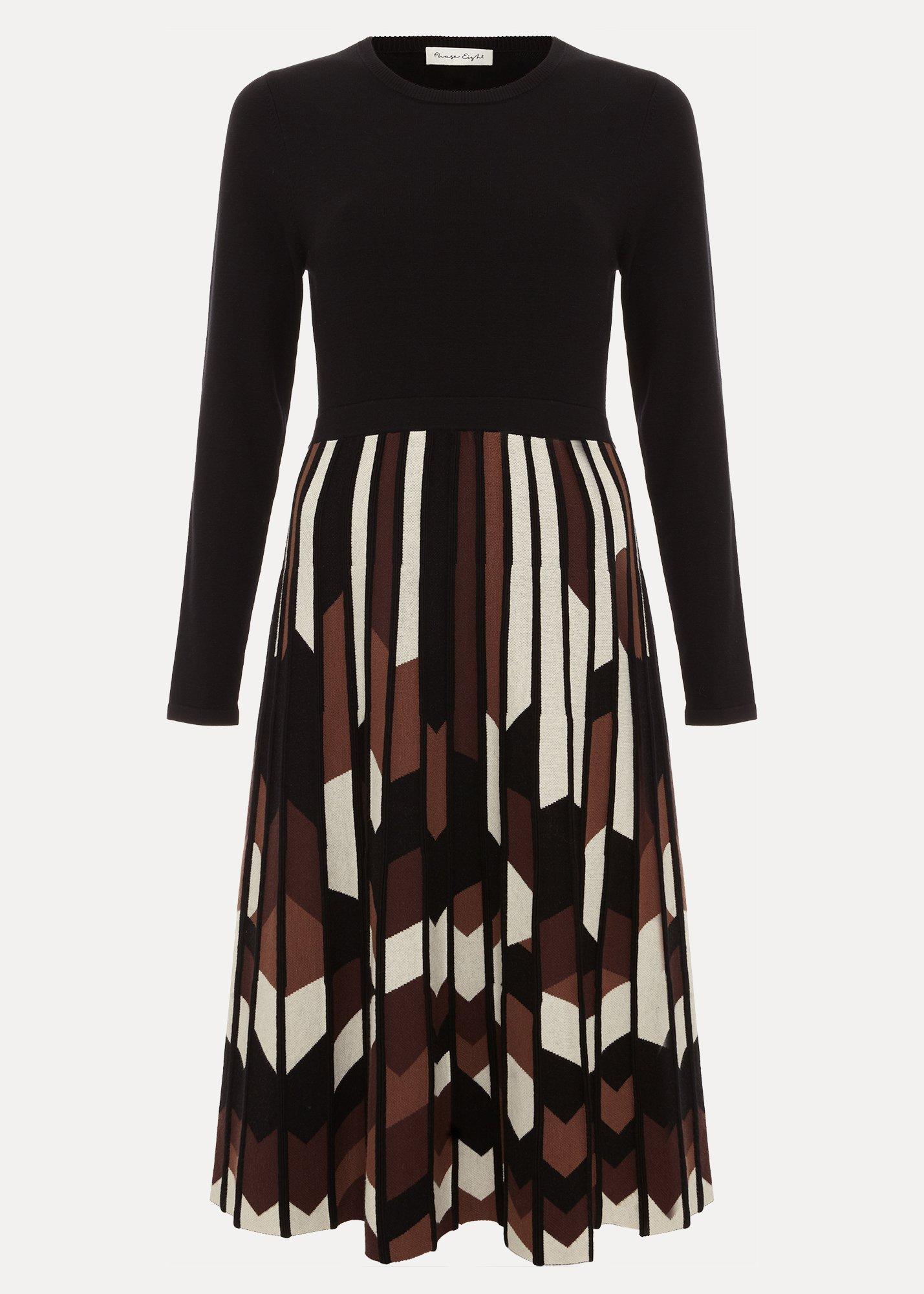 ${product-id}-Maci Pleated Dress-Brown-${view-type}