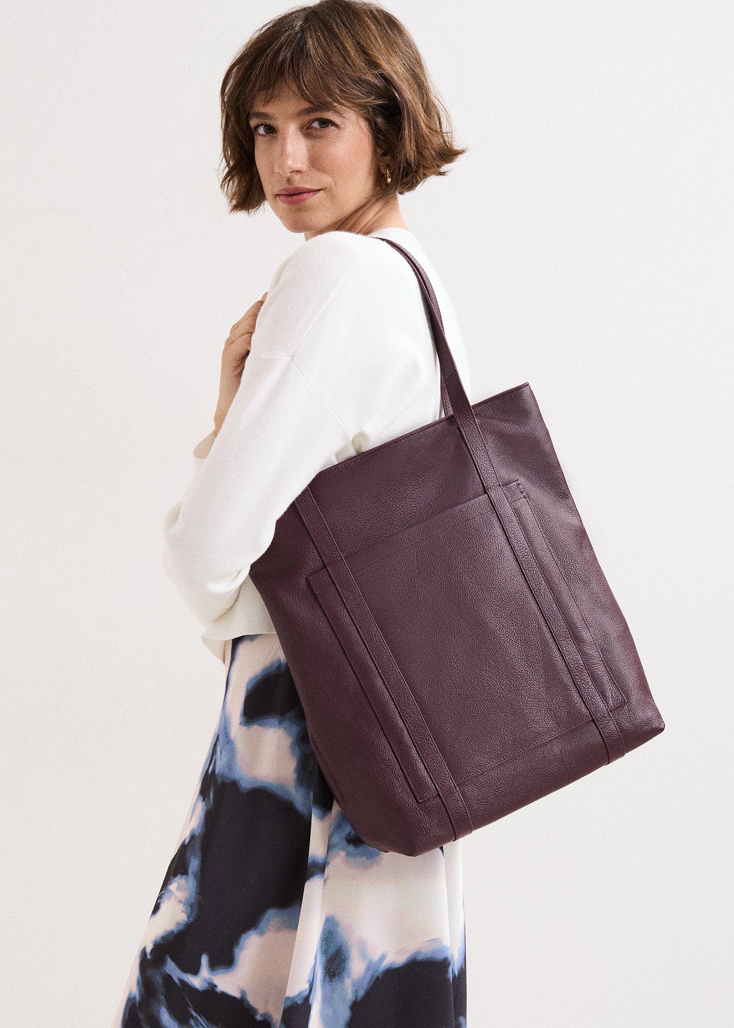 ${product-id}-Leather Shopper Tote-Dark Red-${view-type}