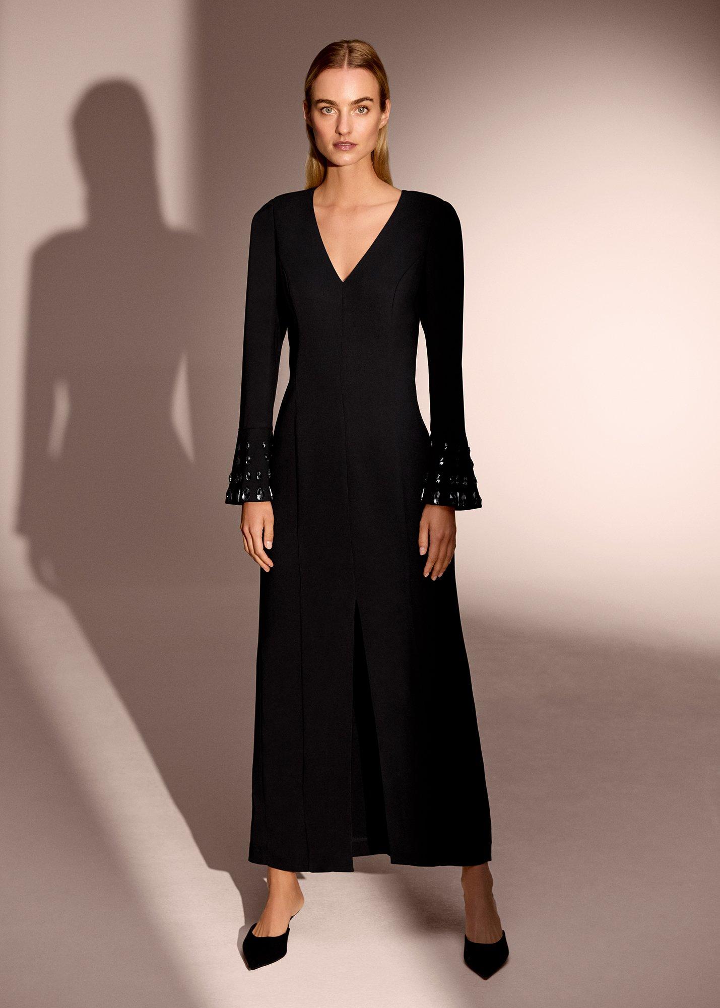 Claria Black Jewelled Maxi Dress