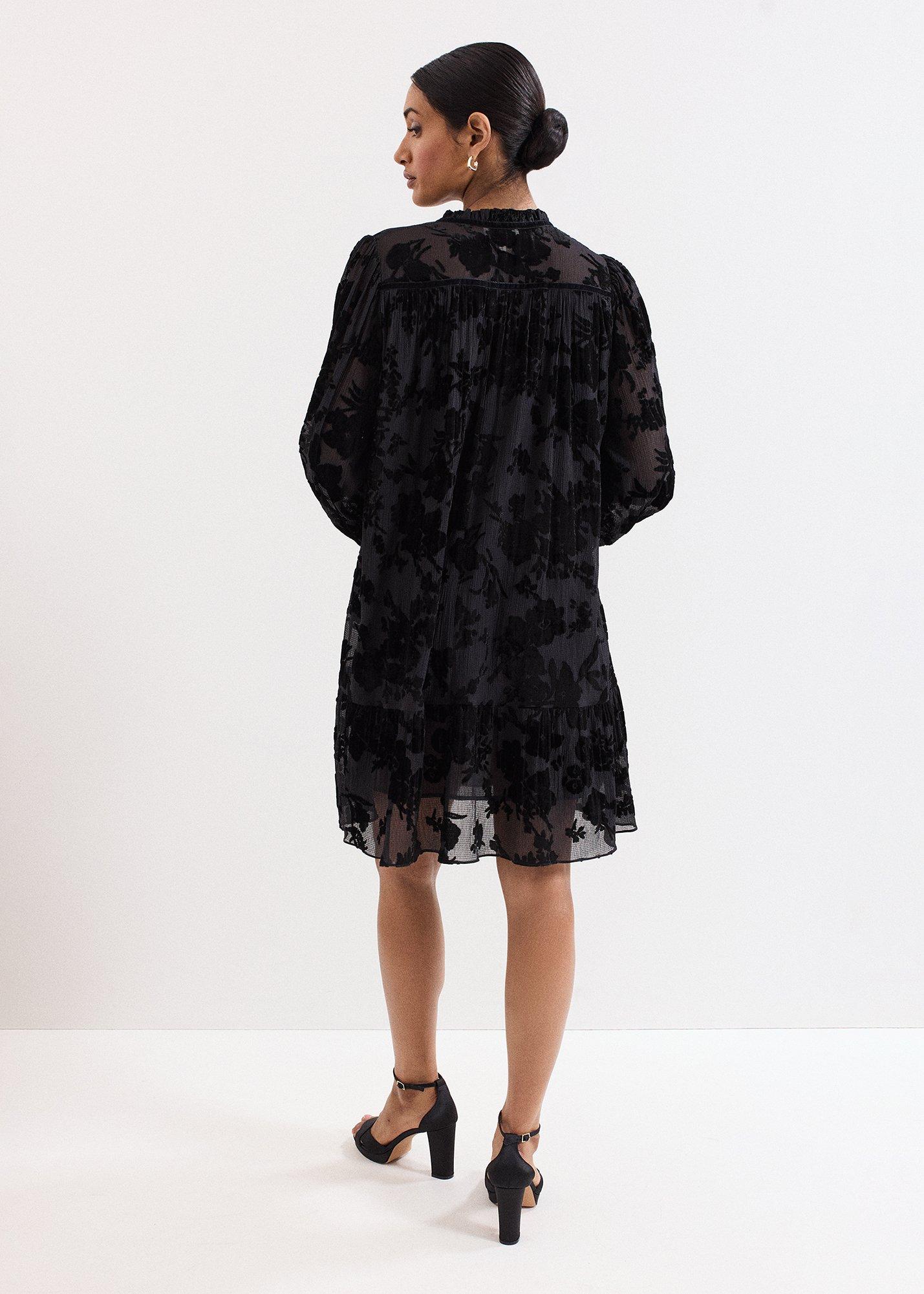 Mila Black Velvet Mini Dress