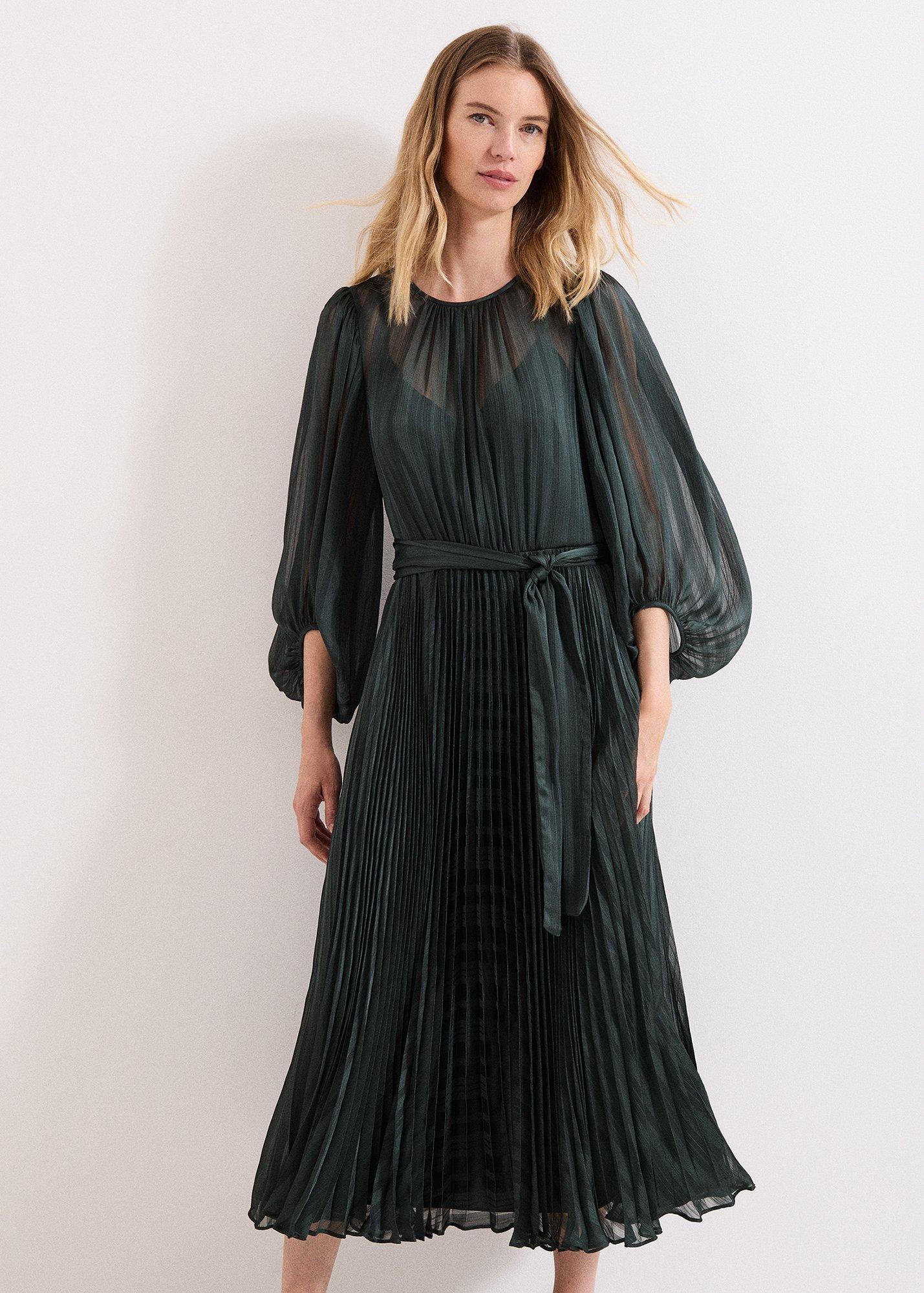 ${product-id}-Lucie Pleat Dress-Green-${view-type}