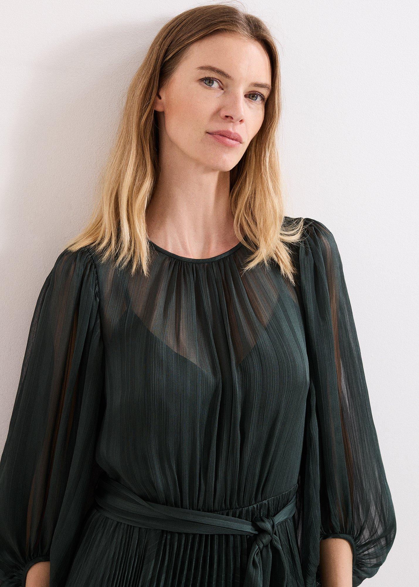 ${product-id}-Lucie Pleat Dress-Green-${view-type}
