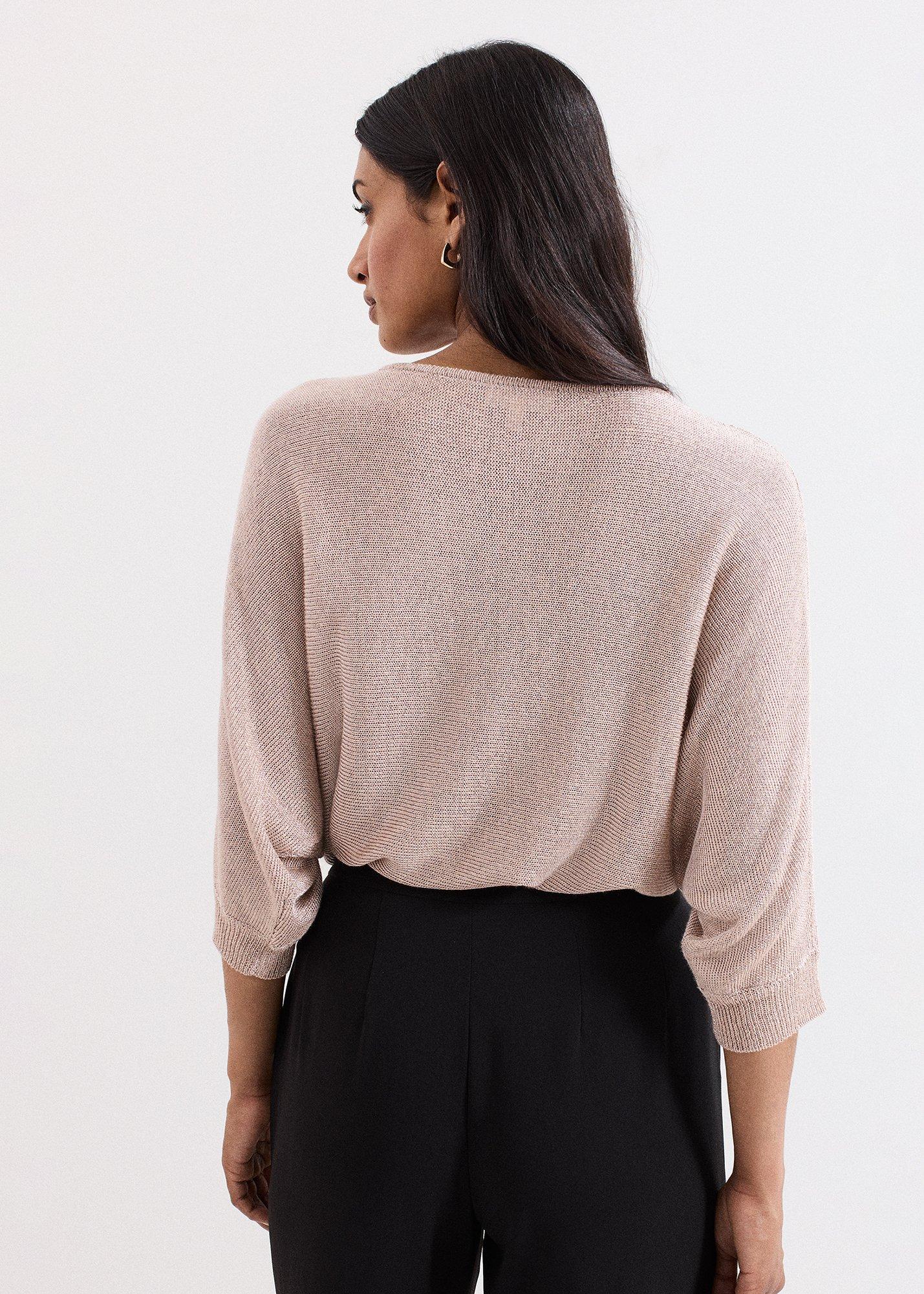 Cristine Batwing Metallic Knitted Jumper
