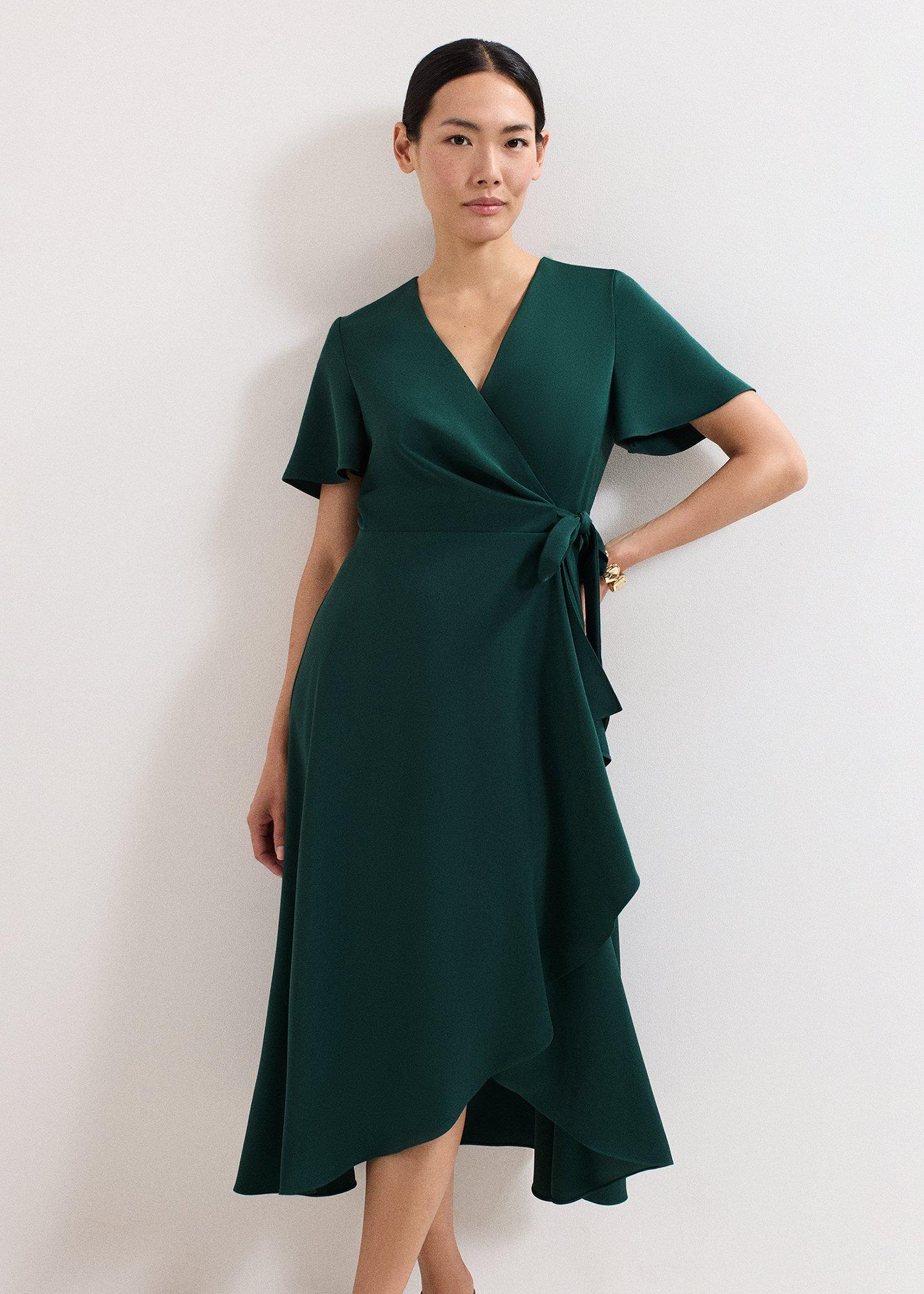 Julissa Green Wrap Midi Dress