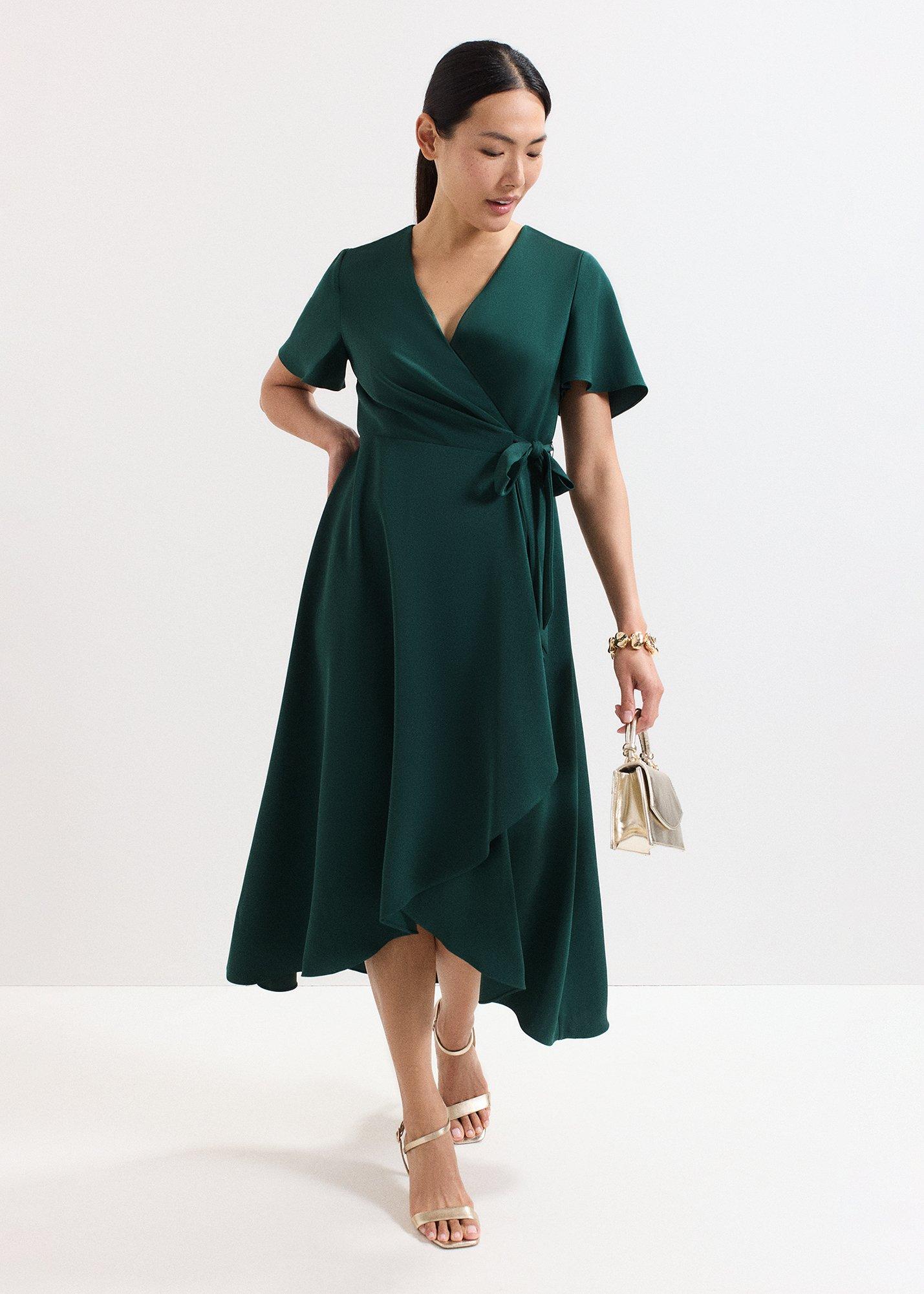 Julissa Green Wrap Midi Dress