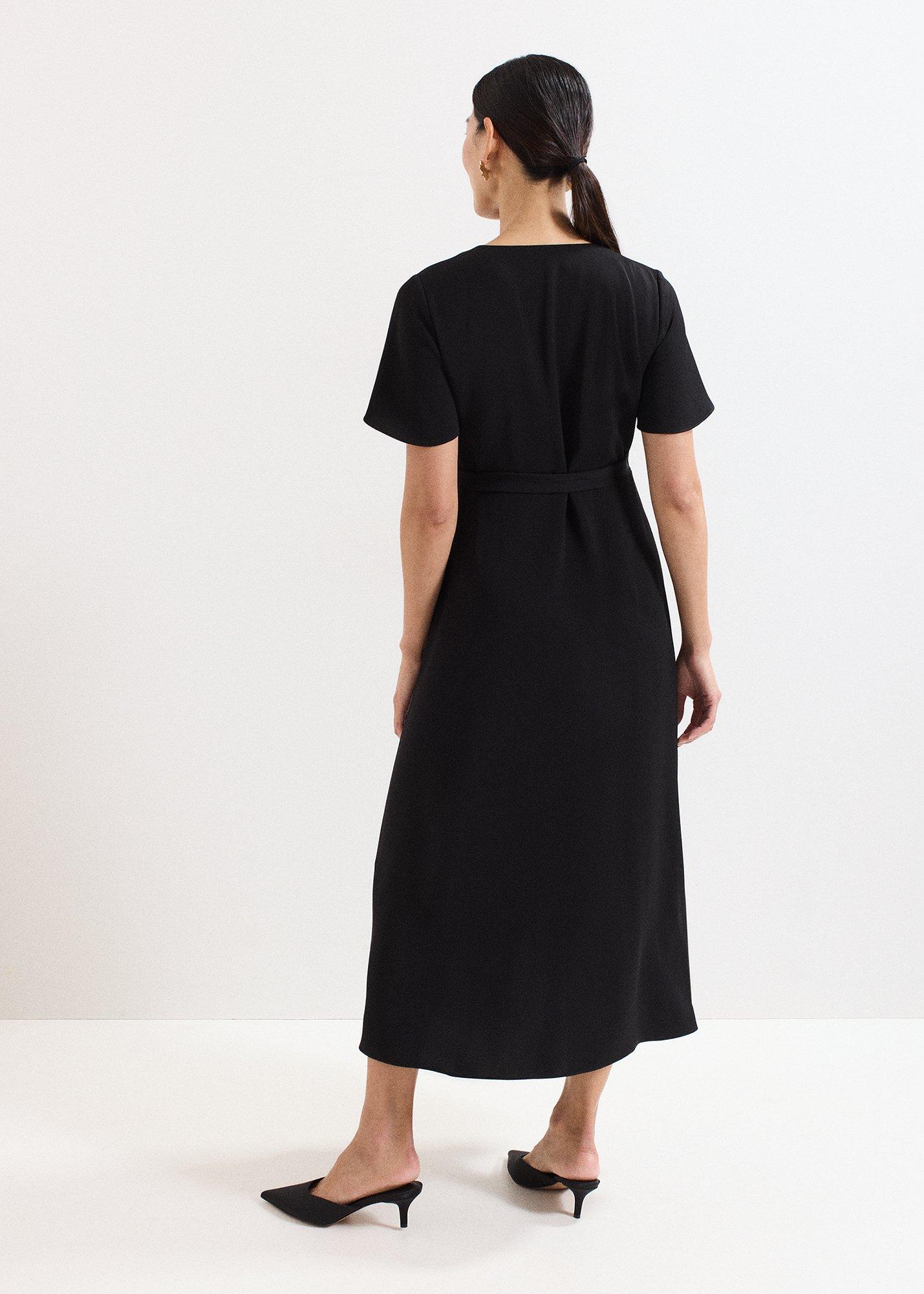 Julissa Black Wrap Midi Dress