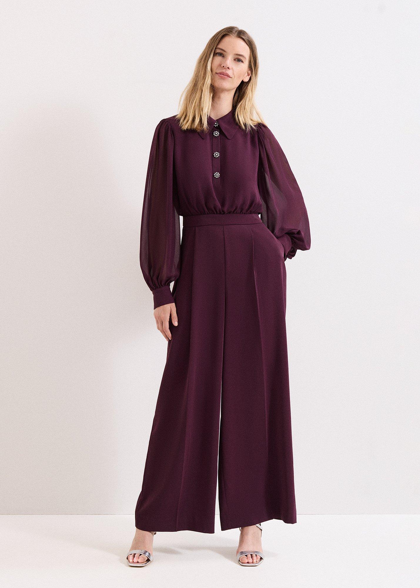 Emily Burgundy Jumpsuit