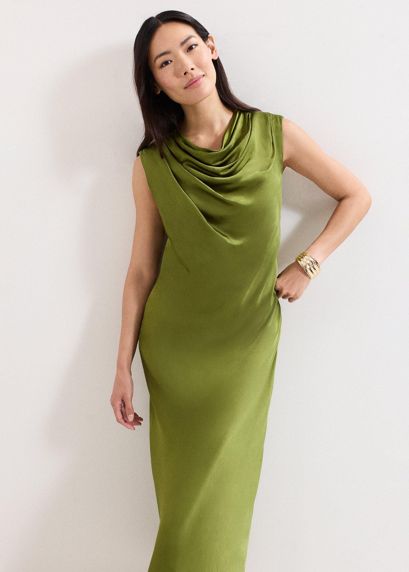 Hallie Green Midi Dress