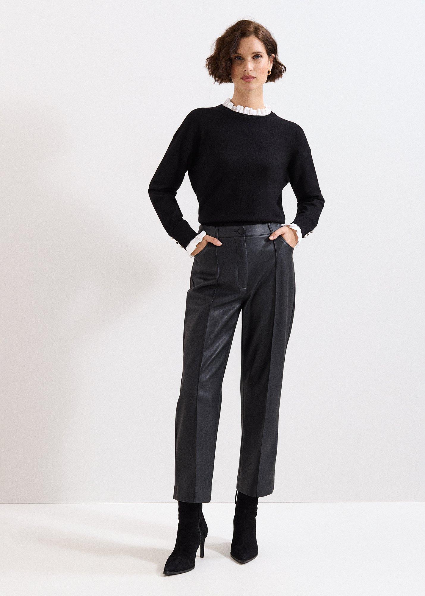 ${product-id}-Jenna Collar Top-Black/Ivory-${view-type}
