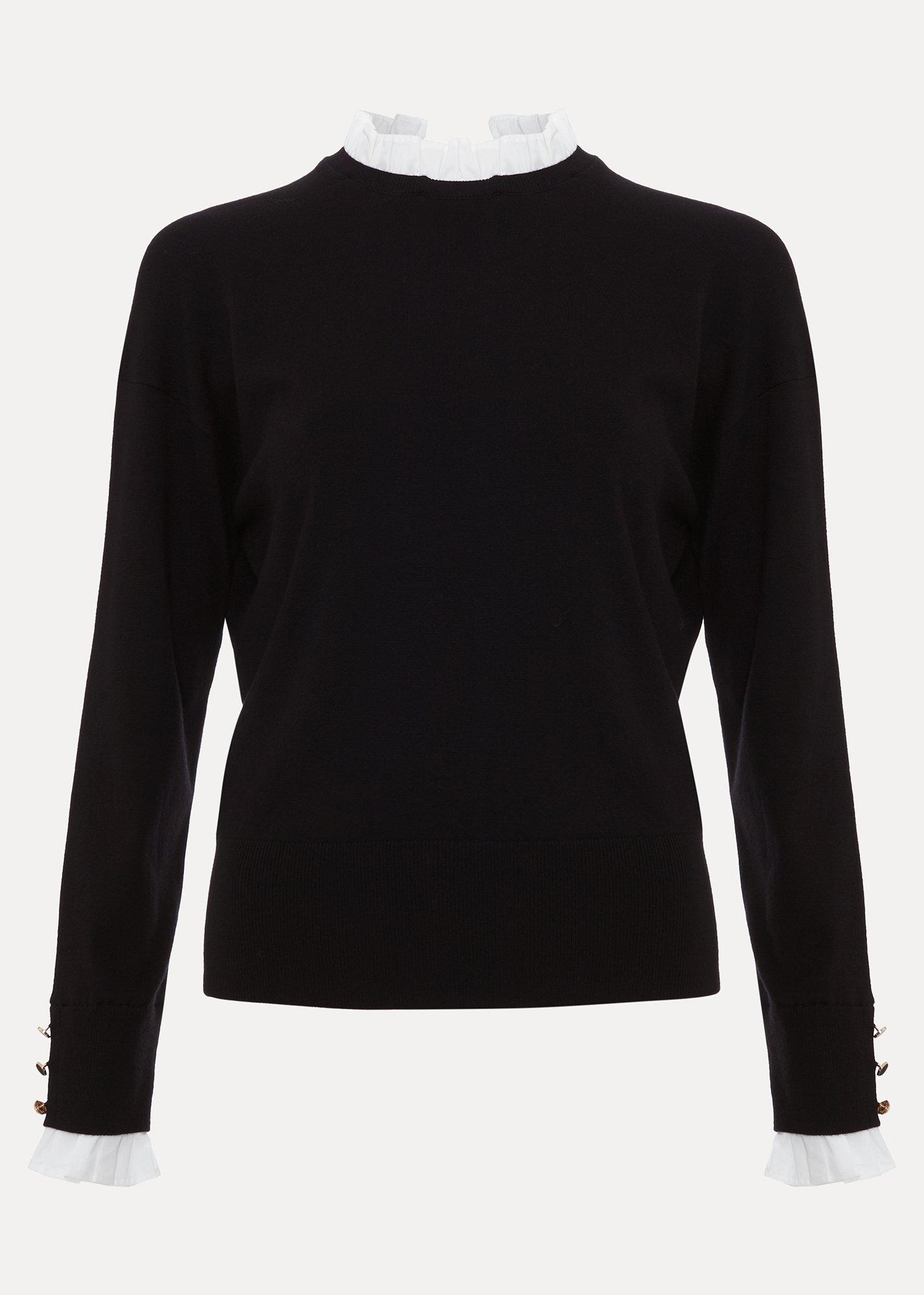 ${product-id}-Jenna Collar Top-Black/Ivory-${view-type}