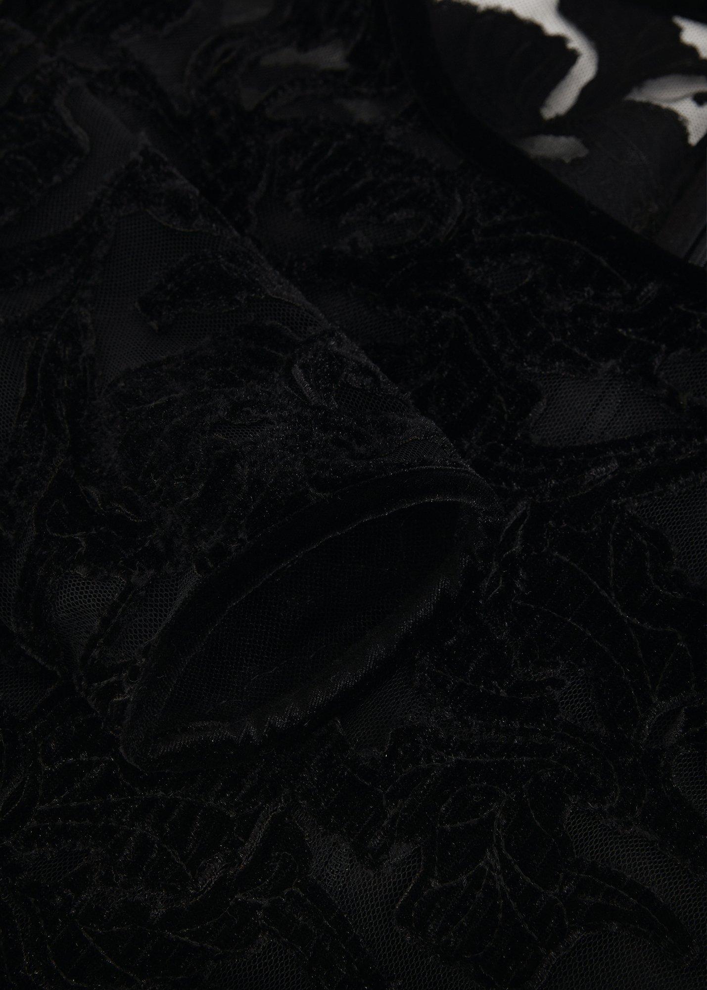 ${product-id}-Viktoria Black Applique Velvet Midi Dress-Black-${view-type}