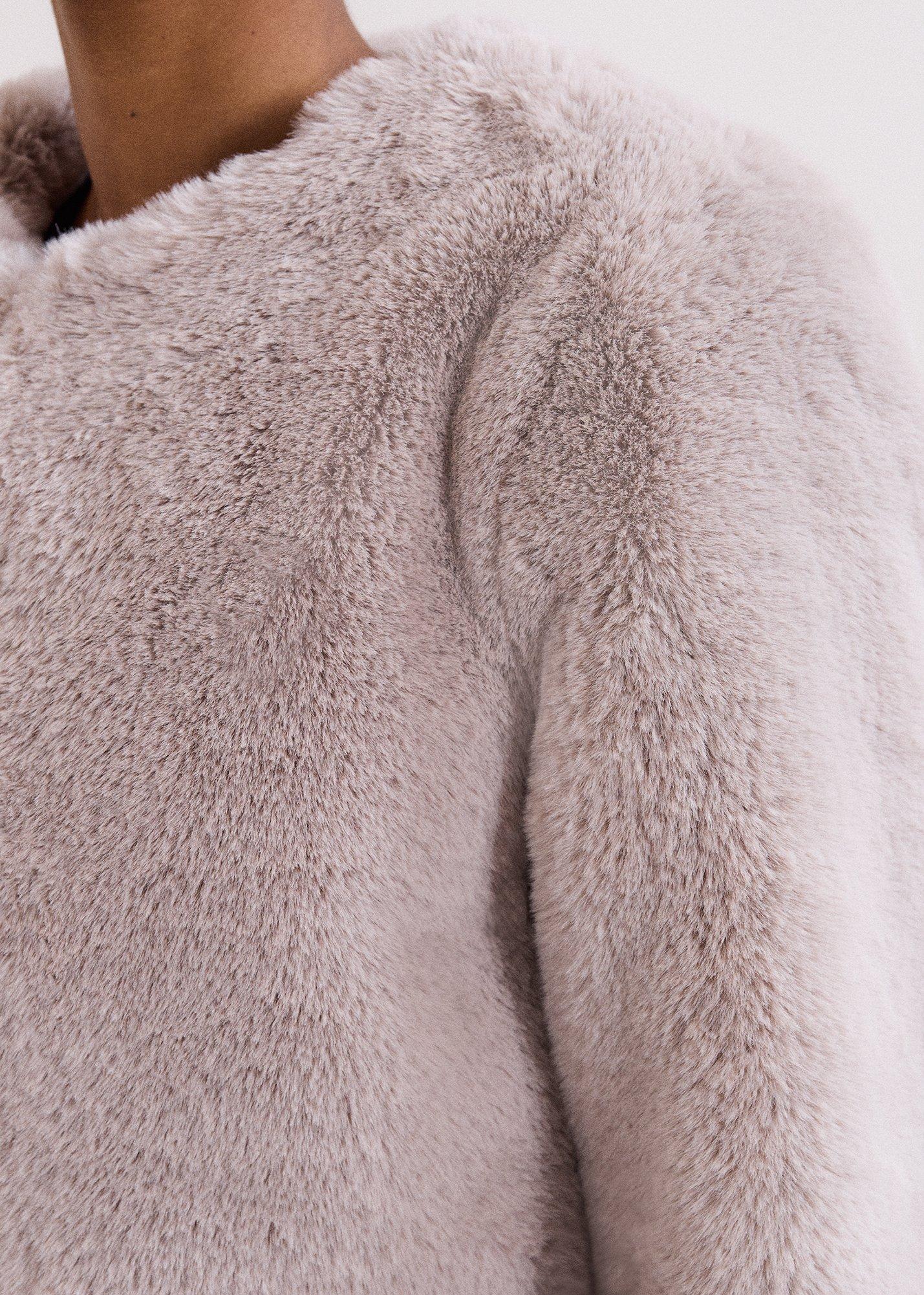 Crystal Faux-Fur Grey Coat | Phase Eight UK |