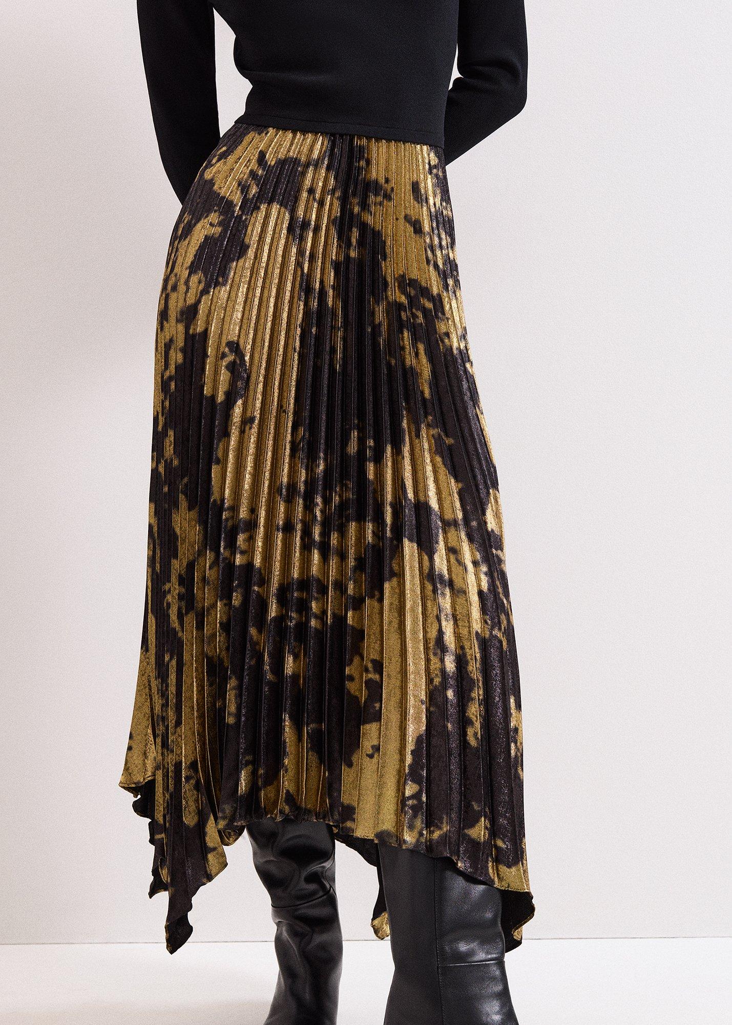 ${product-id}-Jenifer Foil Print Woven Hem Maxi Dress-Gold-${view-type}