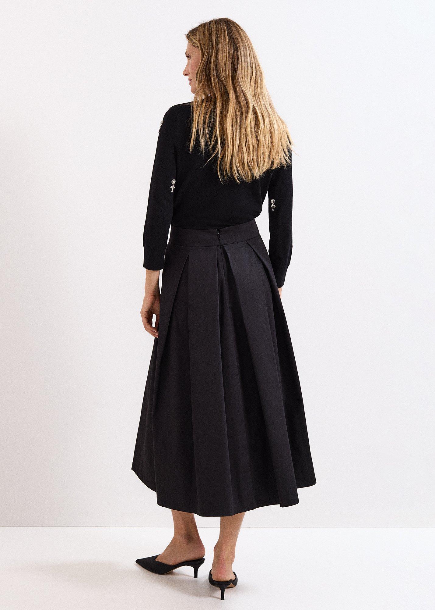 Trinity Black Midi Skirt