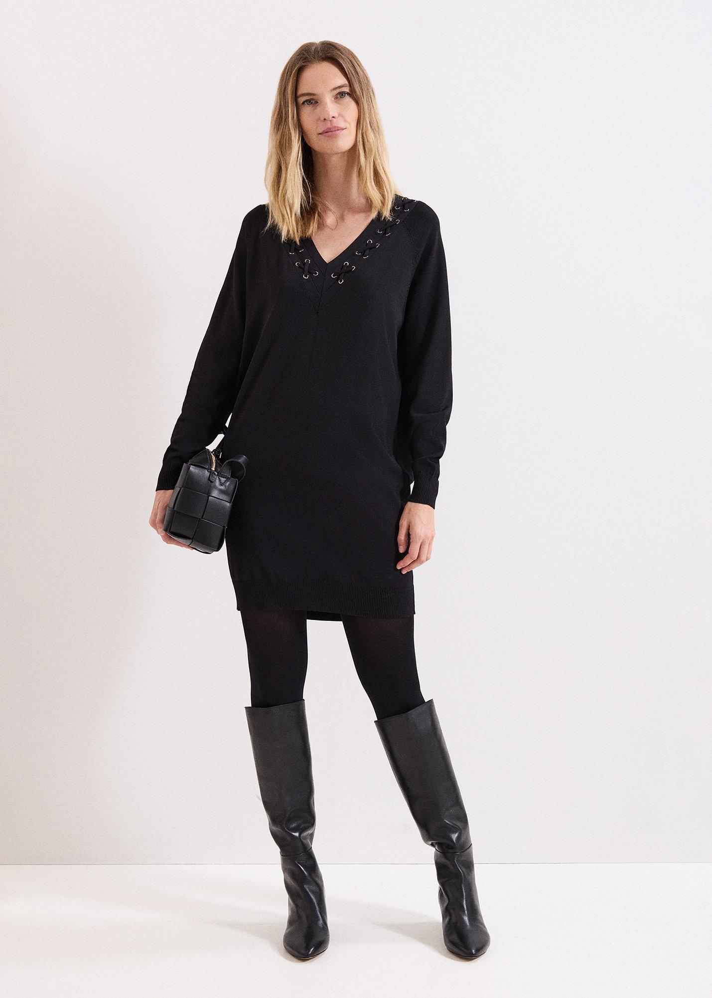 ${product-id}-Senita Black Tunic With Neck Detail-Black-${view-type}