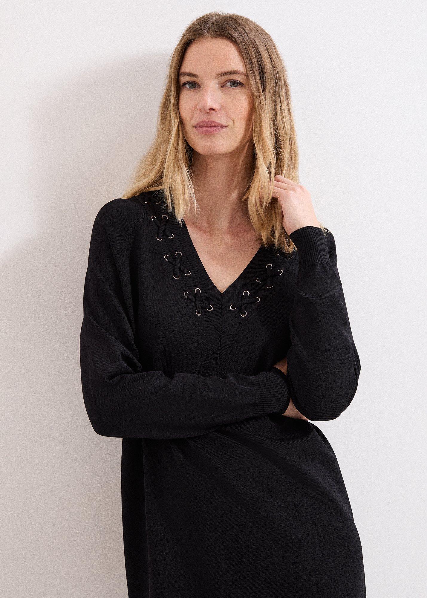 ${product-id}-Senita Black Tunic With Neck Detail-Black-${view-type}
