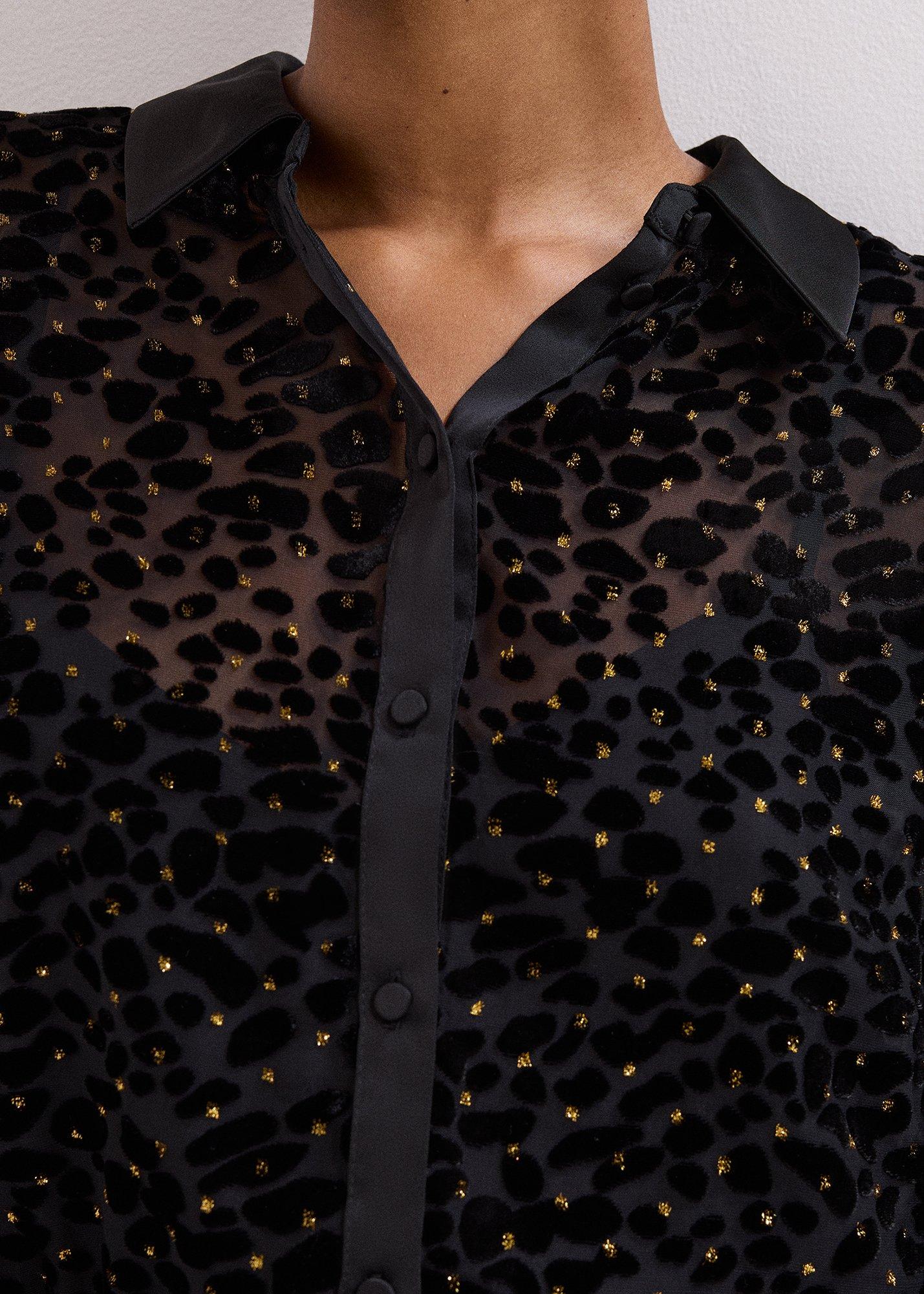 ${product-id}-Della Black Velvet Burnout Shirt-Black-${view-type}