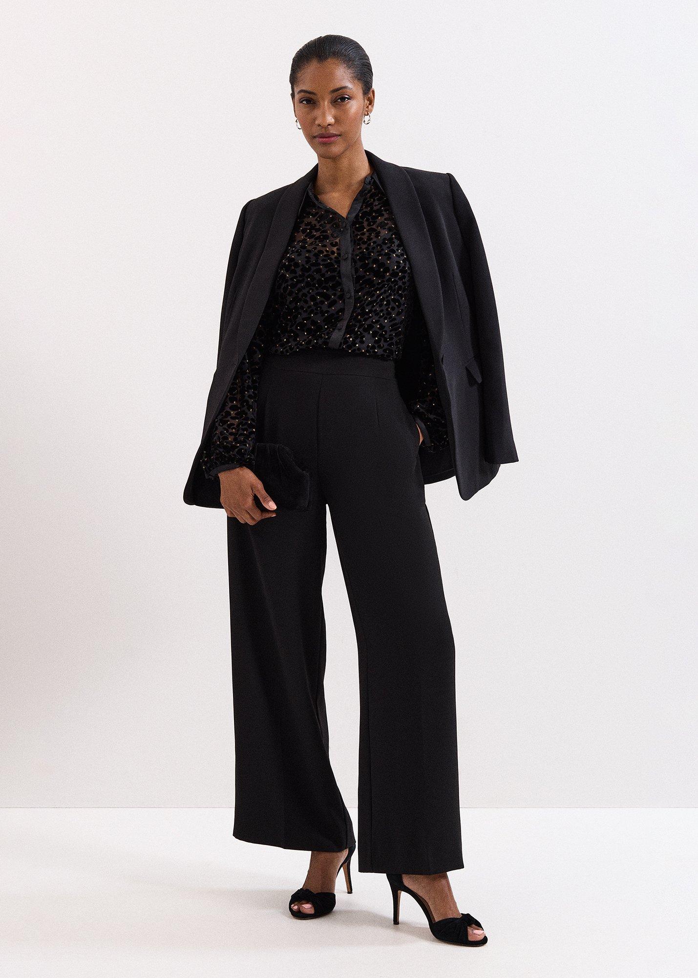 ${product-id}-Della Black Velvet Burnout Shirt-Black-${view-type}