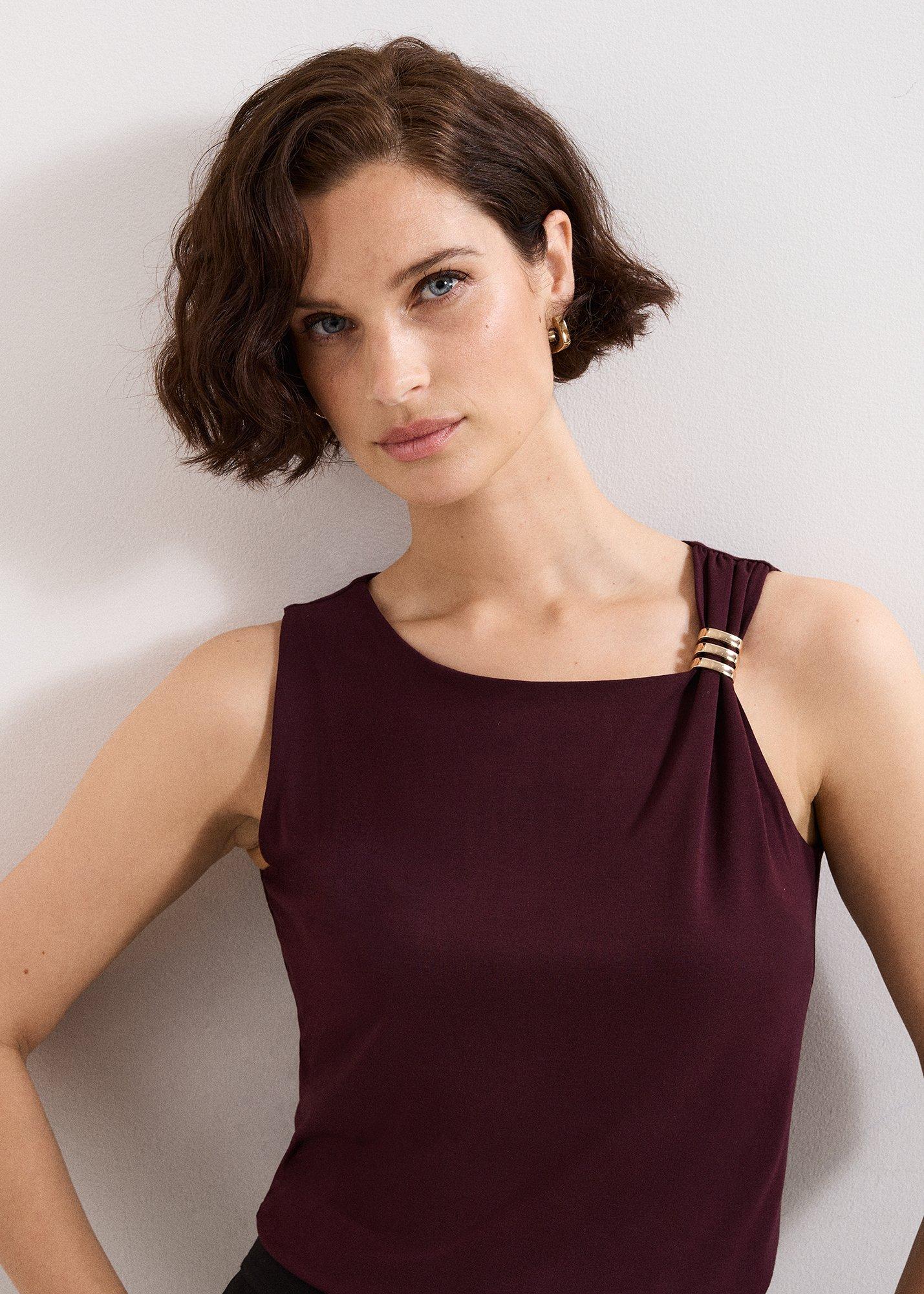 ${product-id}-Samie Metal Detail Sleeveless Top-Burgundy-${view-type}
