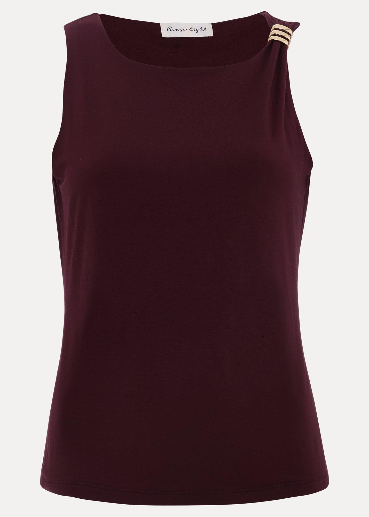 ${product-id}-Samie Metal Detail Sleeveless Top-Burgundy-${view-type}