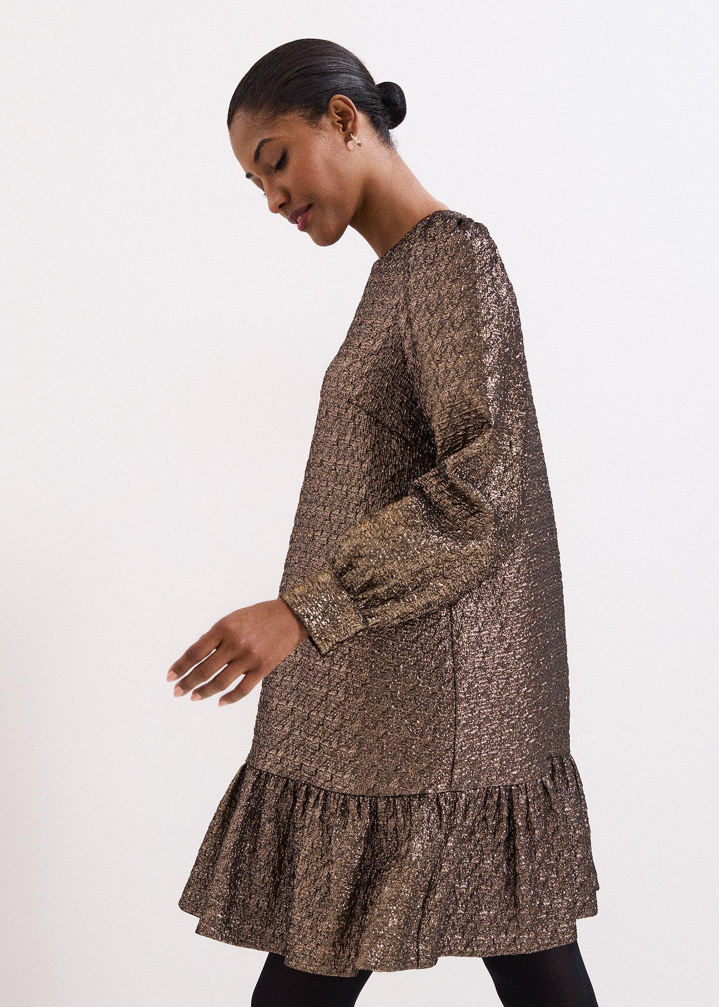 Frances Gold Shift Dress