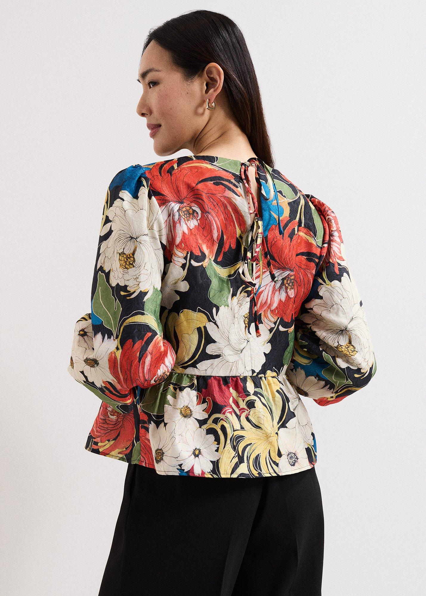 ${product-id}-Ellis Printed Peplum Hem Top-Multi-${view-type}