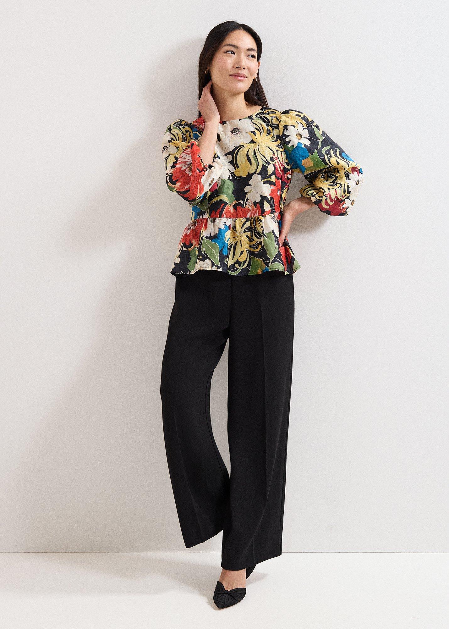 ${product-id}-Ellis Printed Peplum Hem Top-Multi-${view-type}
