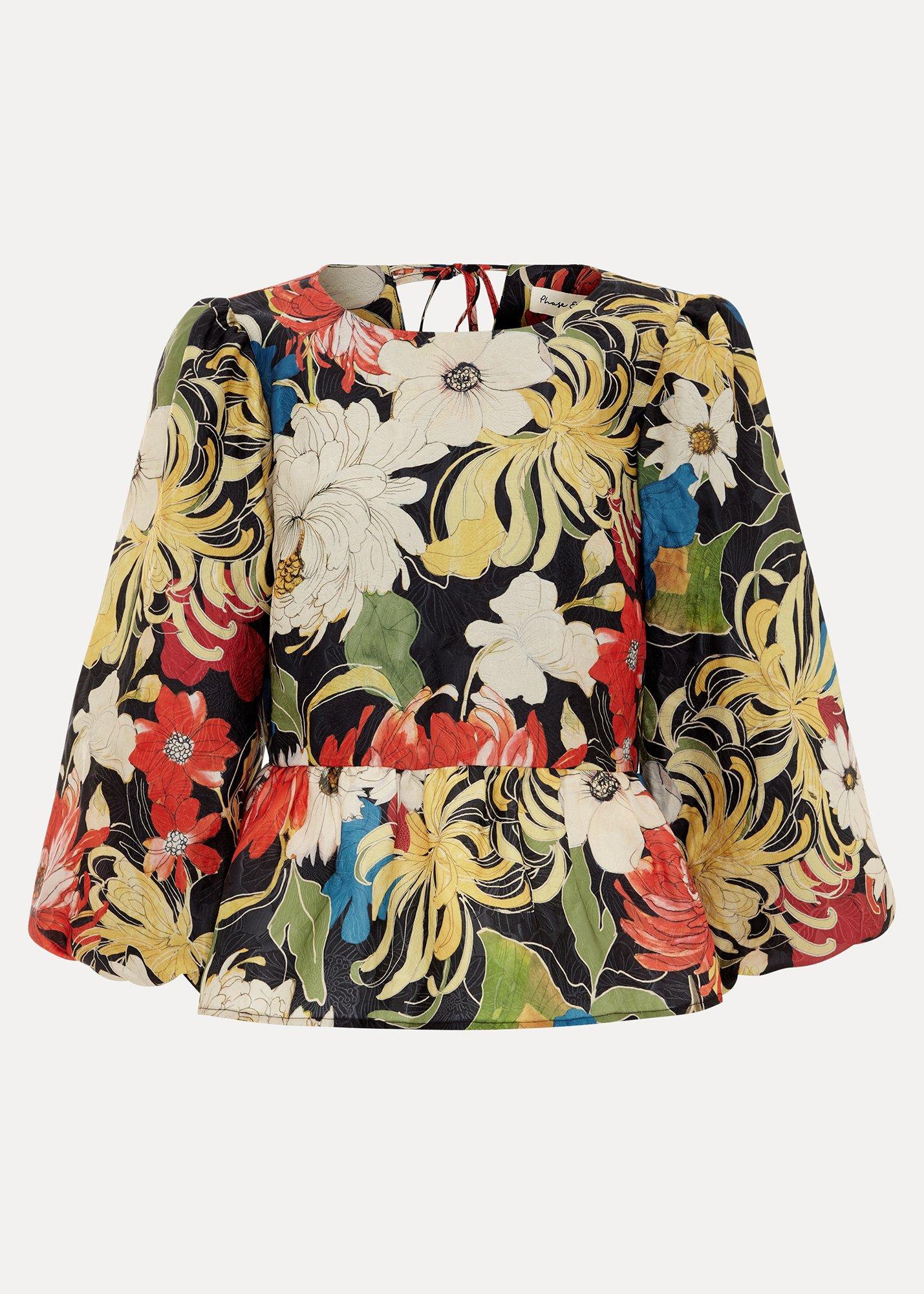 ${product-id}-Ellis Printed Peplum Hem Top-Multi-${view-type}