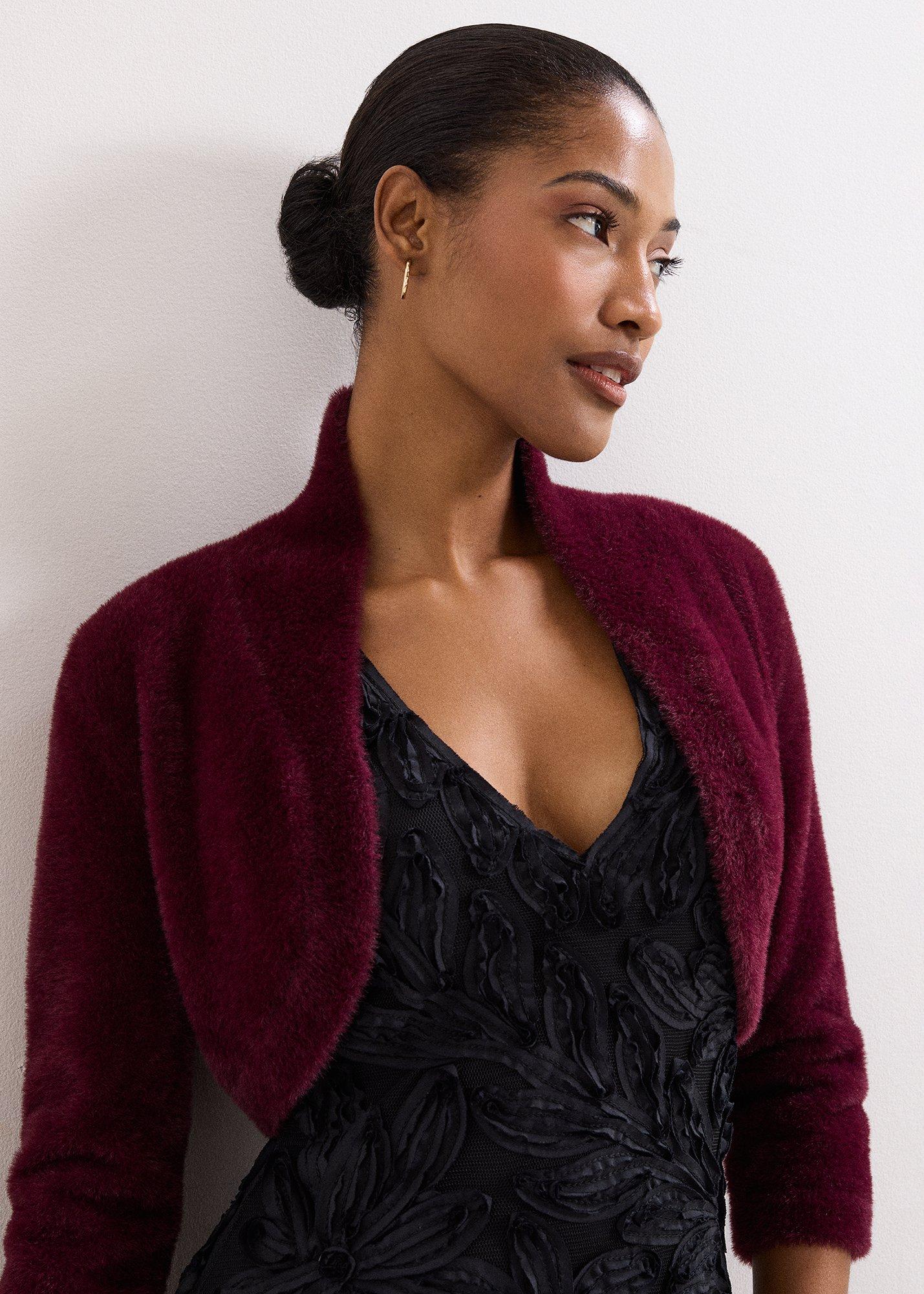 ${product-id}-Fay Fluffy Bolero-Burgundy-${view-type}