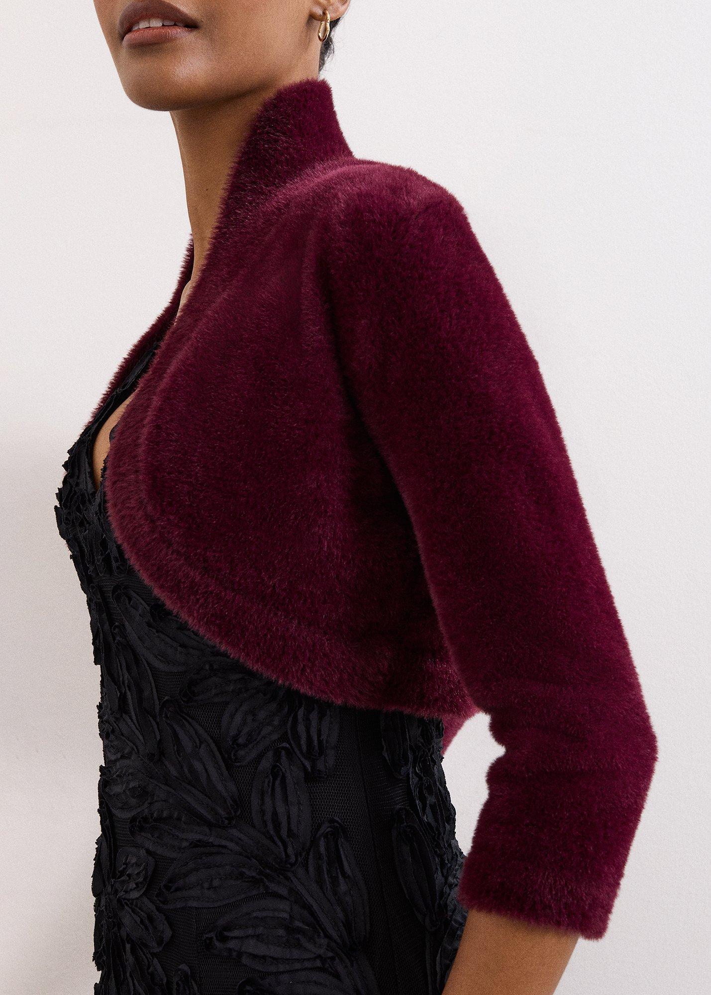 ${product-id}-Fay Fluffy Bolero-Burgundy-${view-type}