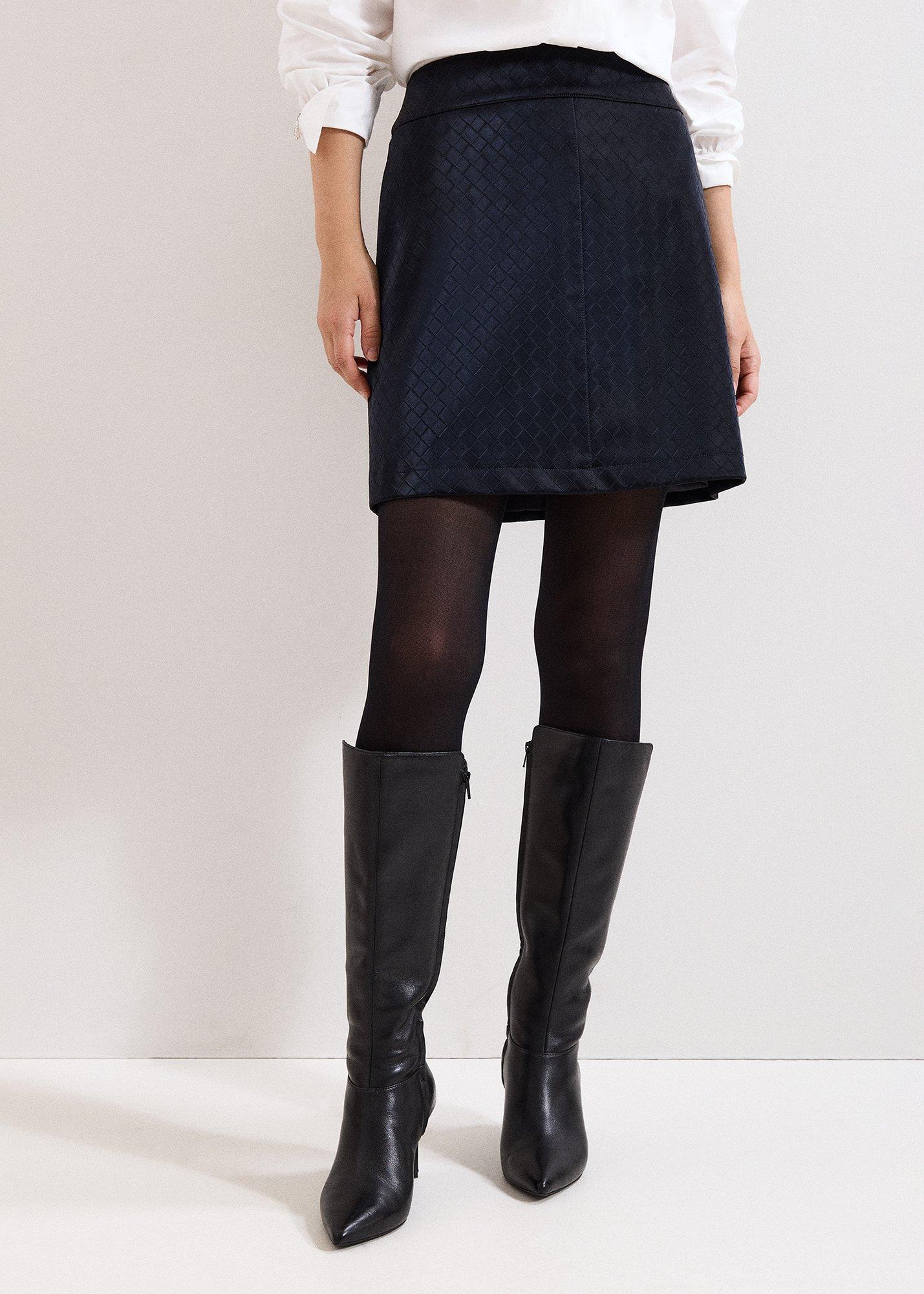${product-id}-Iona PU Mini Skirt-Navy-${view-type}