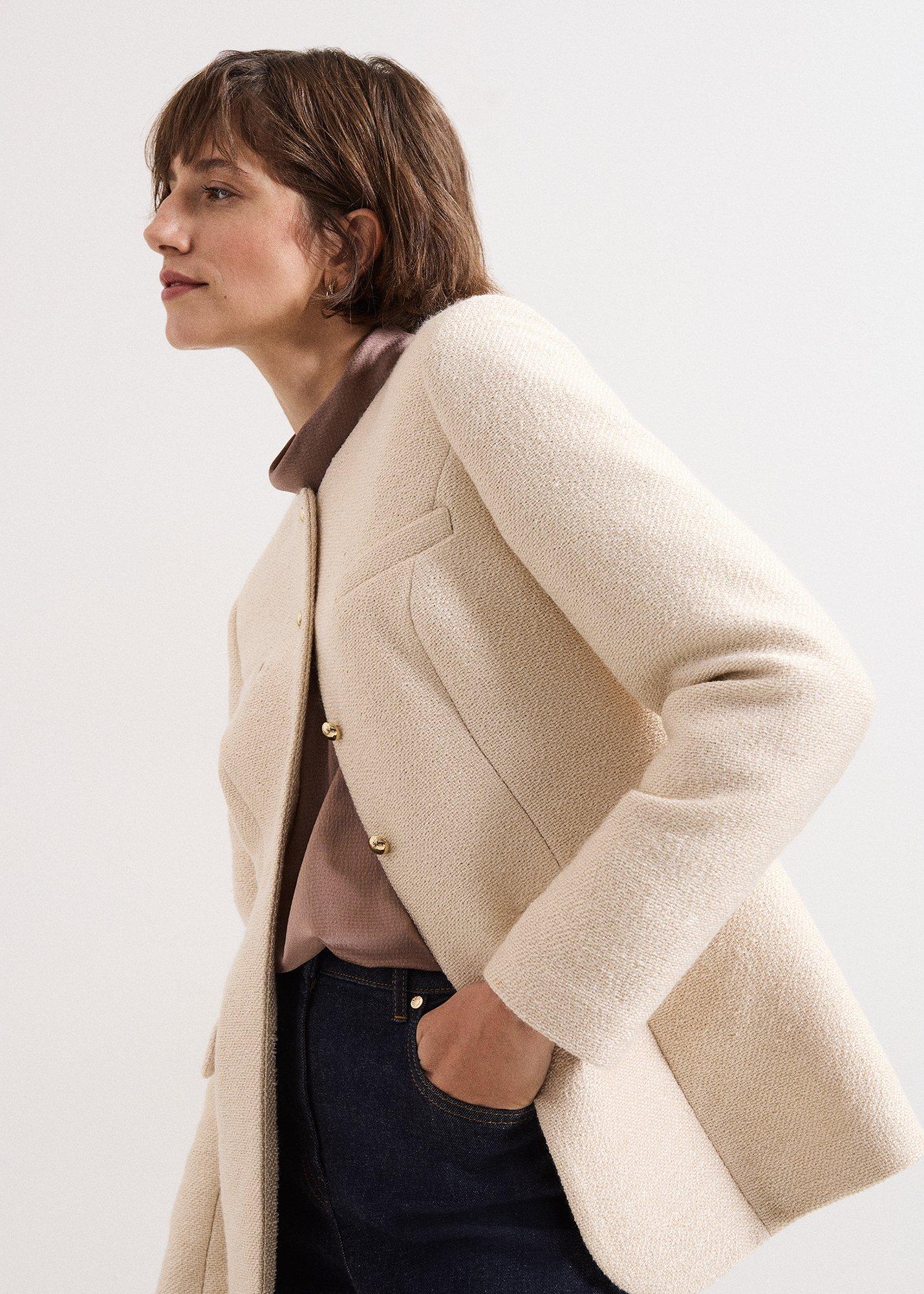 ${product-id}-Graziella Boucle Longline Jacket-Cream-${view-type}