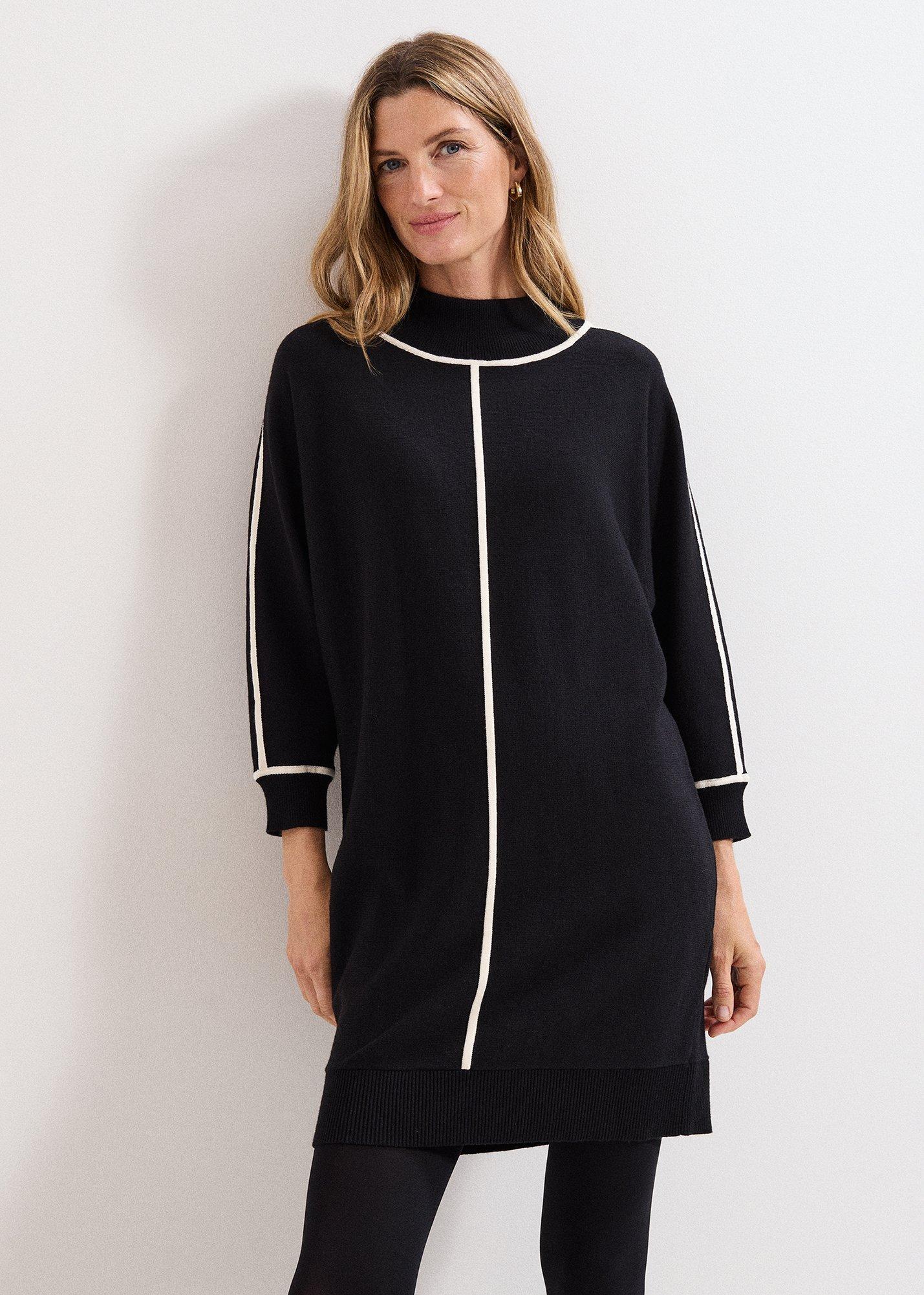 Hallie Black Tipped Jumper Dress