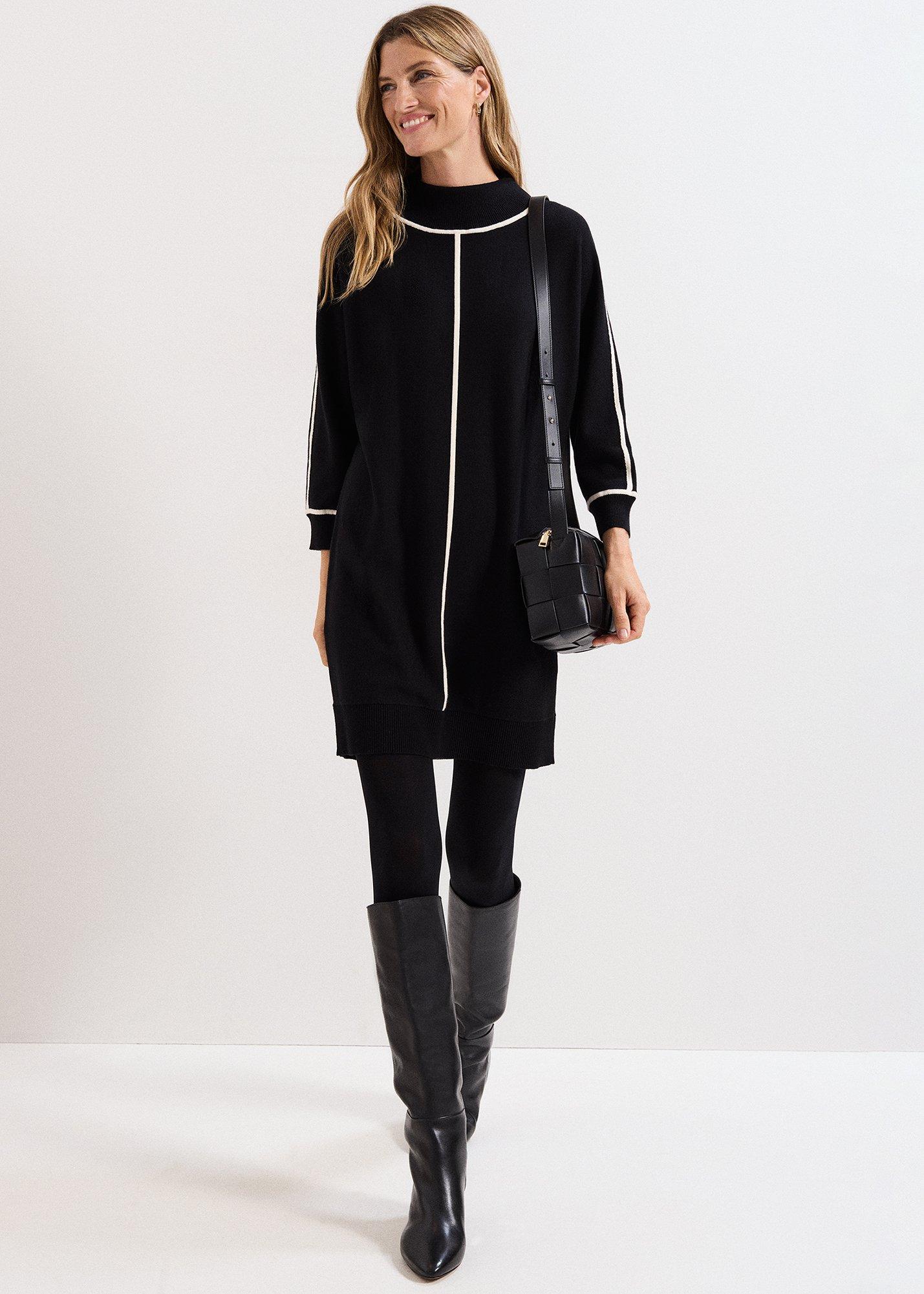 ${product-id}-Hallie Tipped Jumper Dress-Black/Ivory-${view-type}