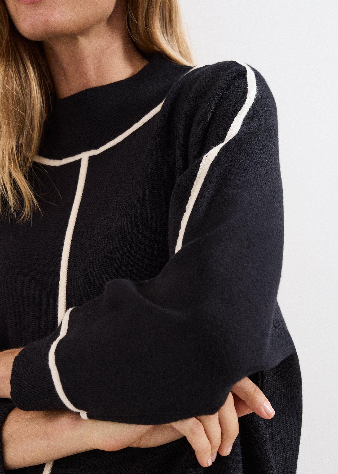 ${product-id}-Hallie Tipped Jumper Dress-Black/Ivory-${view-type}