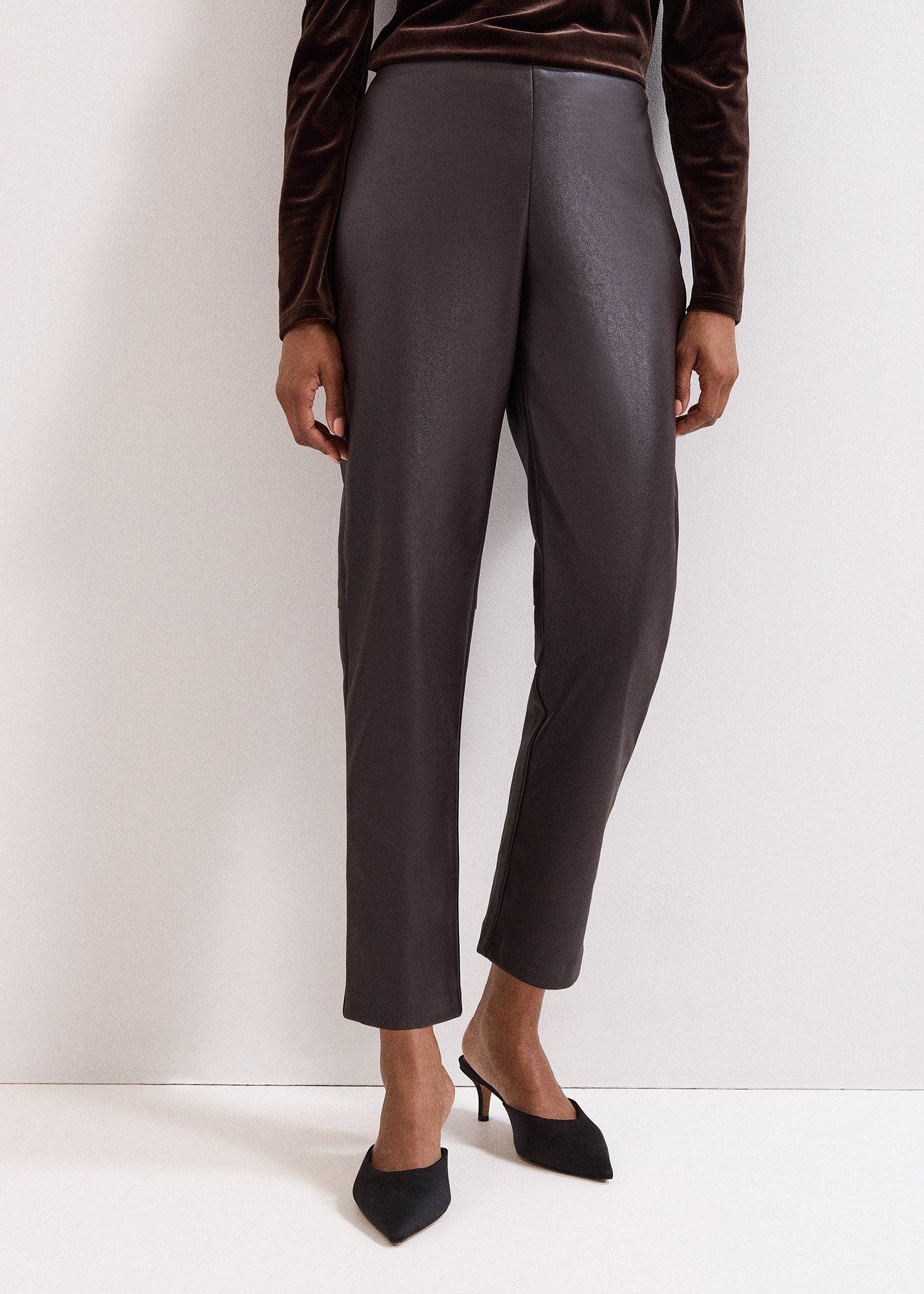 ${product-id}-Mya Brown PU Crop Trouser-Brown-${view-type}