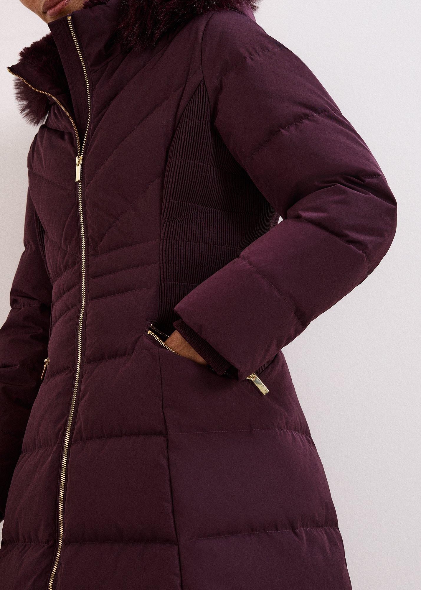 ${product-id}-Amber Fur Hood Puffer Coat-Burgundy-${view-type}